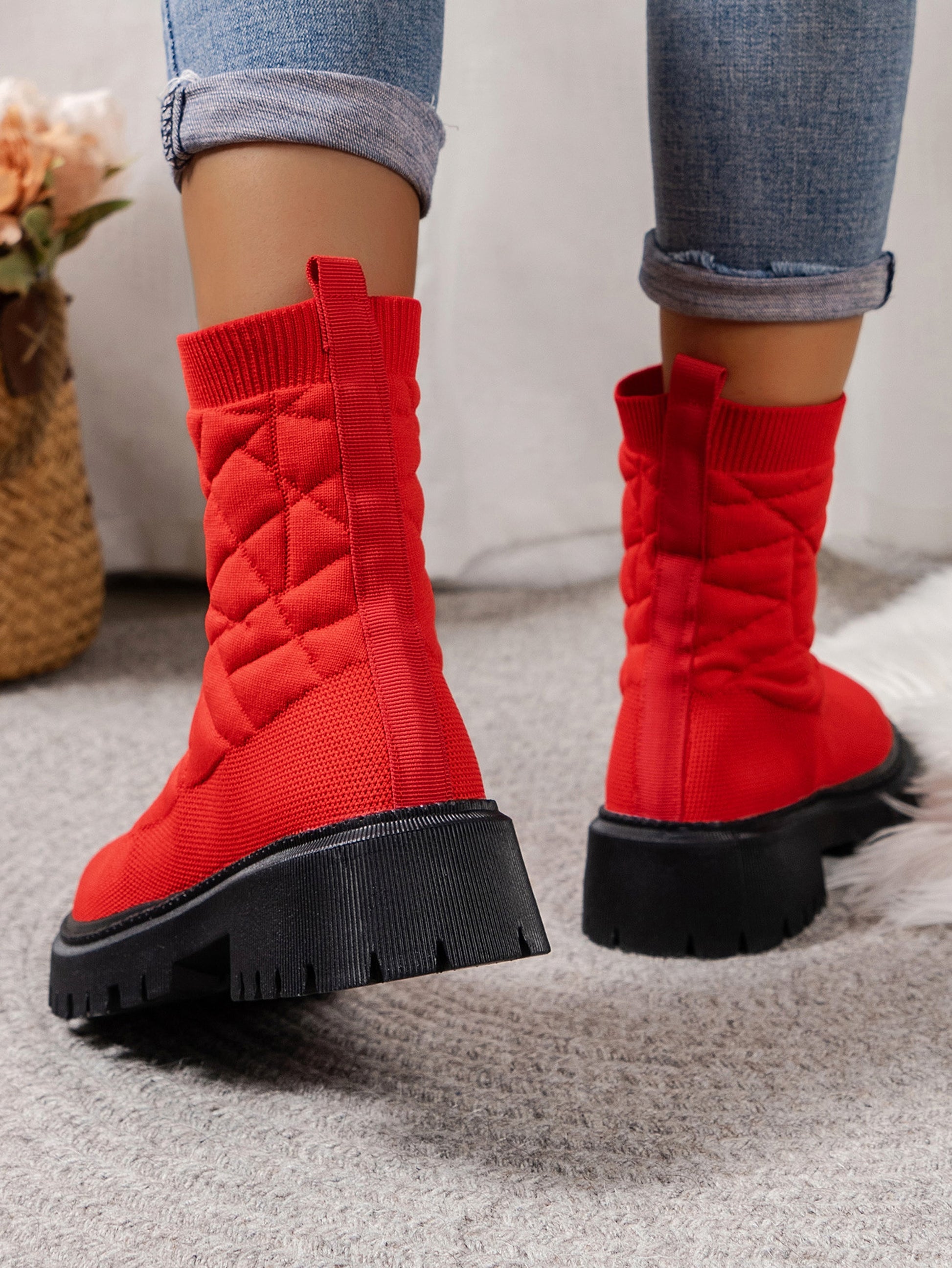 New Women's Flying Woven Sports Short Boots Women - enhanced image 2
