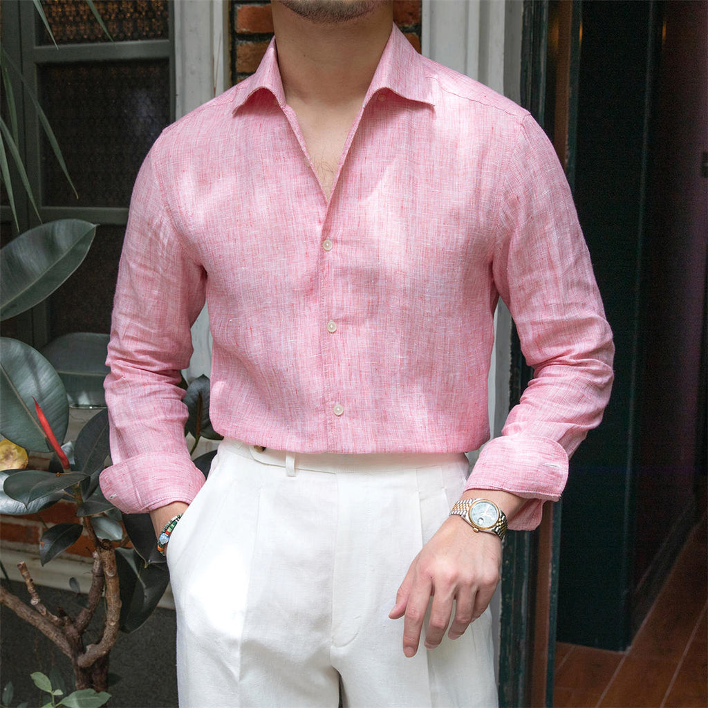 One Neckline Slim Fit DressShirt For Men - enhanced image 2