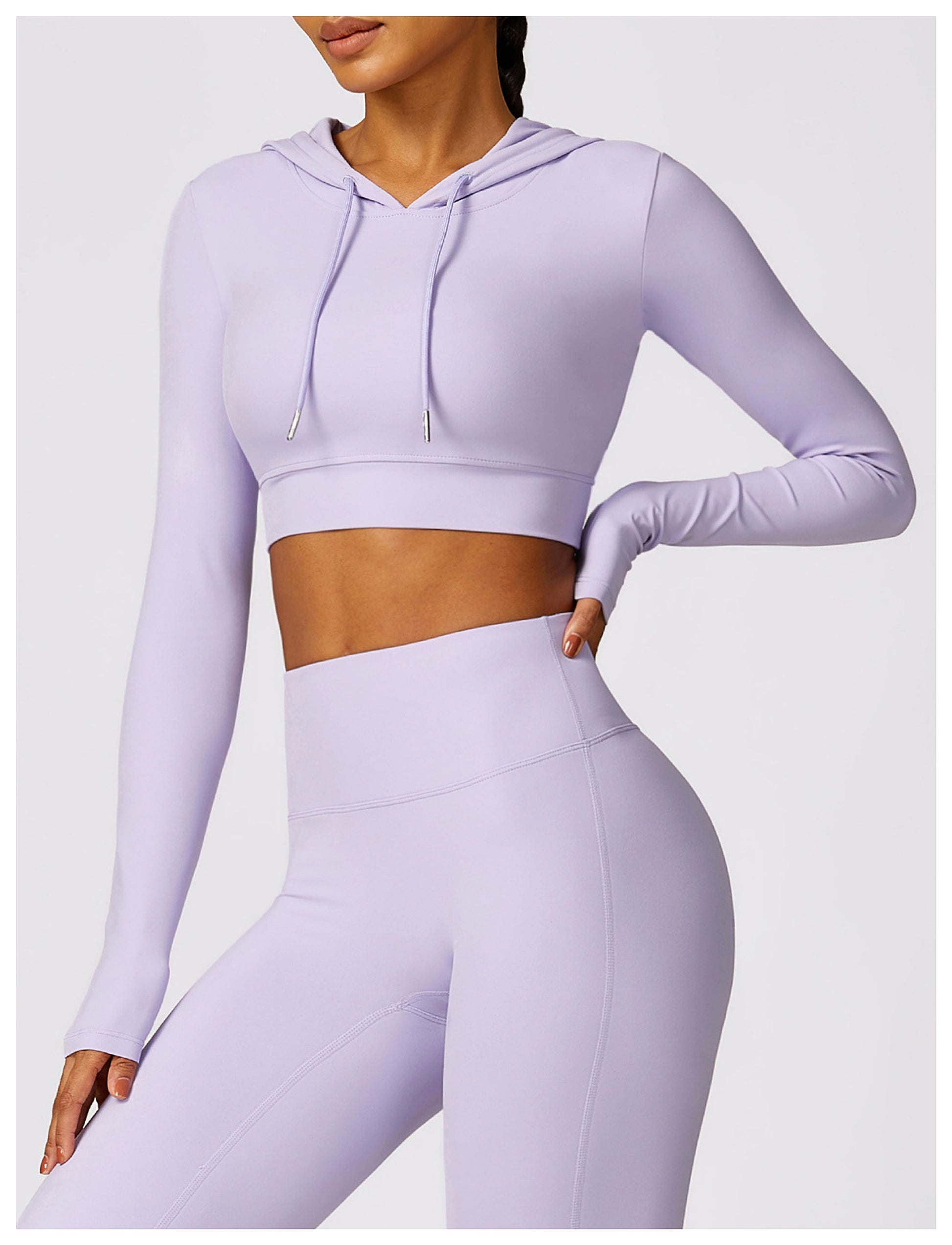 Outdoor Running Hooded Top Yoga Leggings - enhanced image 2