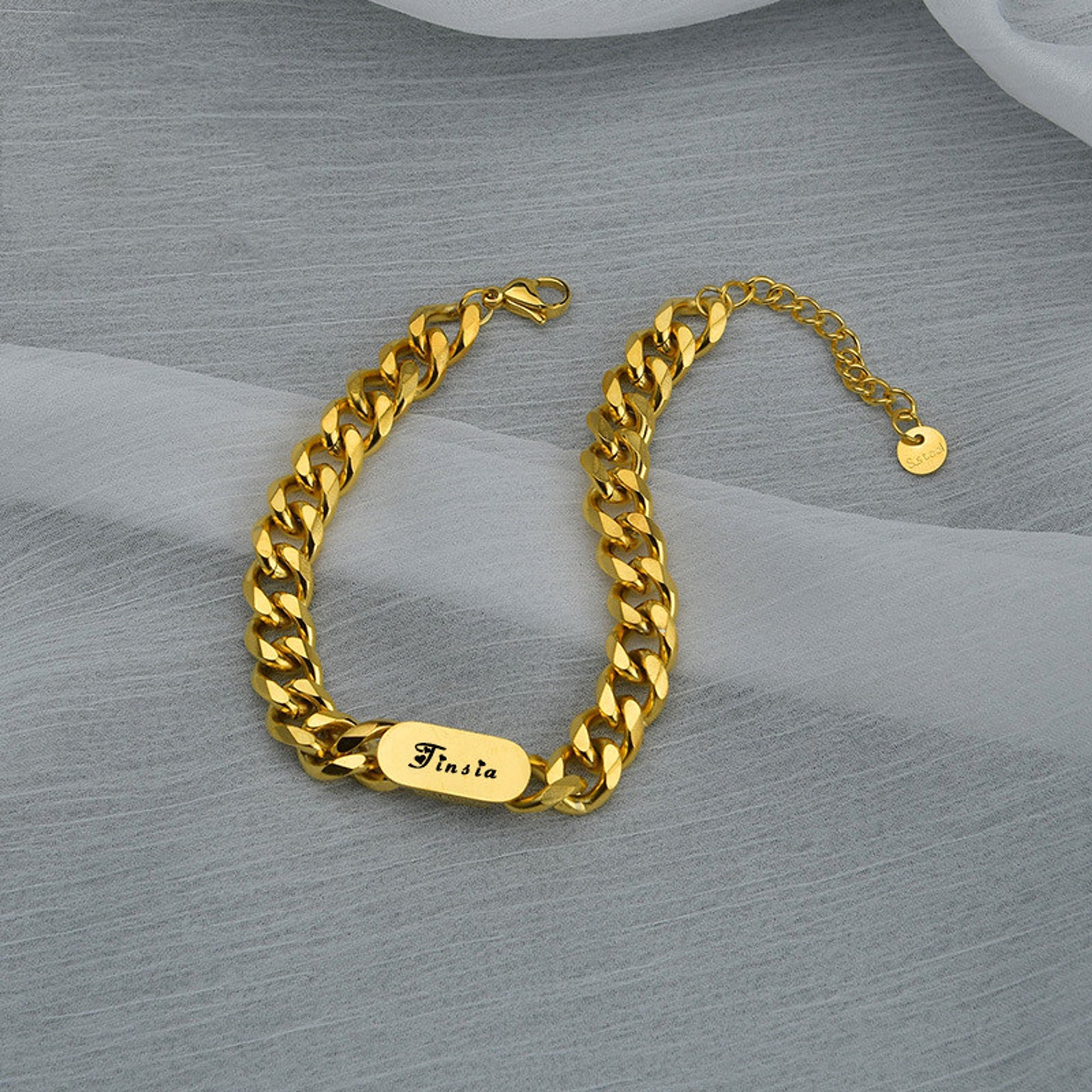Oval Men's Engraved Bracelet DIY Personality - enhanced image 2