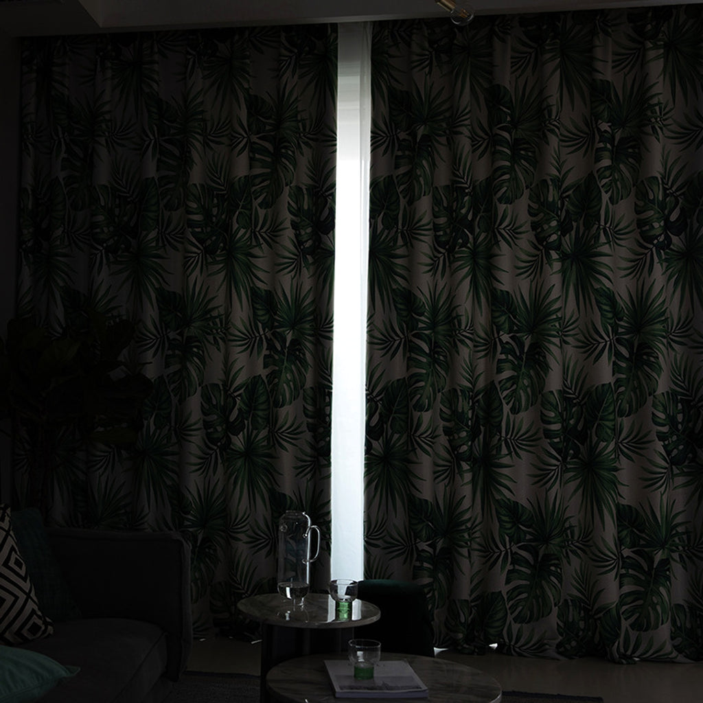 PalmaCasa™ – Light Tropical Leaf Curtain Panel - enhanced image 2