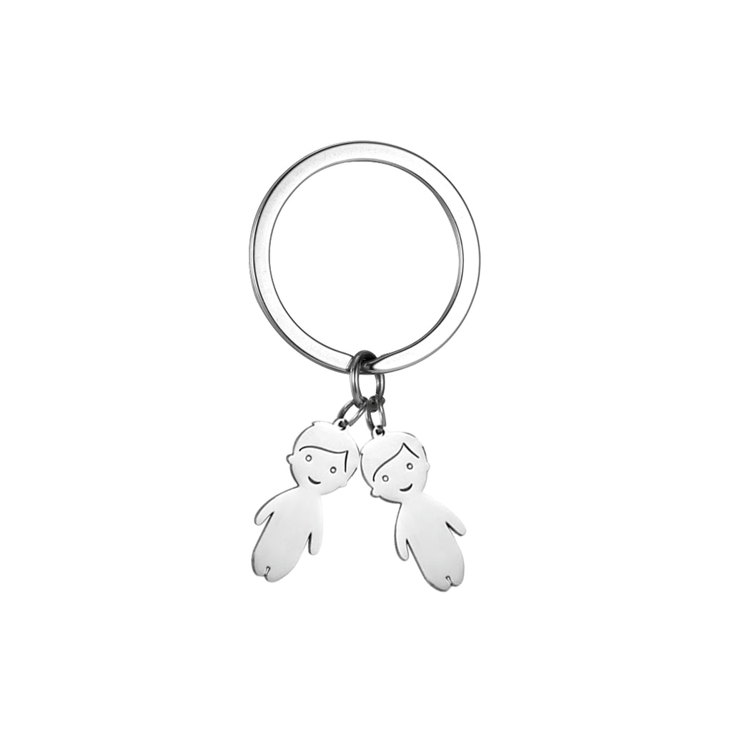 Personalized Name & Date Keychain – Custom Engraved Boy & Girl Keyring - enhanced image 2