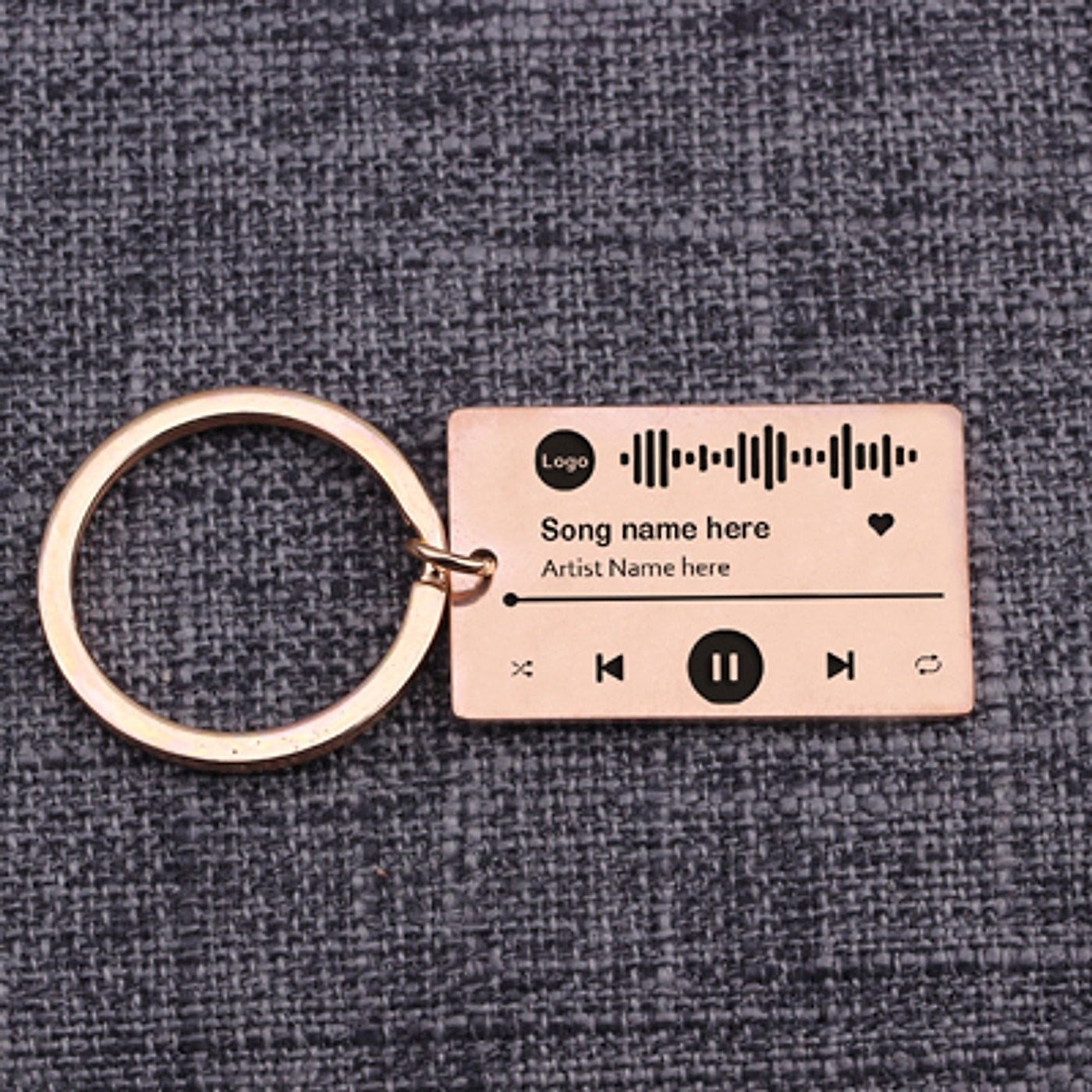 Personalized DIY Custom Music Scan Code Keychain Stainless Steel - enhanced image 2