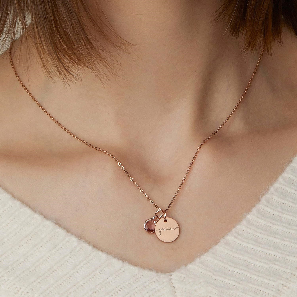 💎 Personalized Birthstone Name Necklace – A Gift from the Heart - enhanced image 2