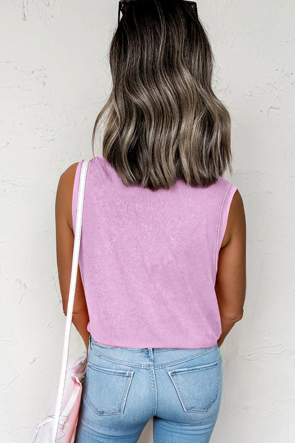 Phalaenopsis Mineral Wash Patched Chest Pocket Casual Tank Top - enhanced image 2