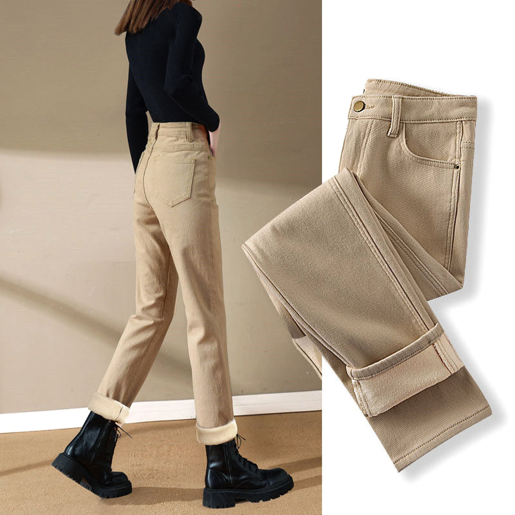 Plush Jeans For Women In Winter - enhanced image 2
