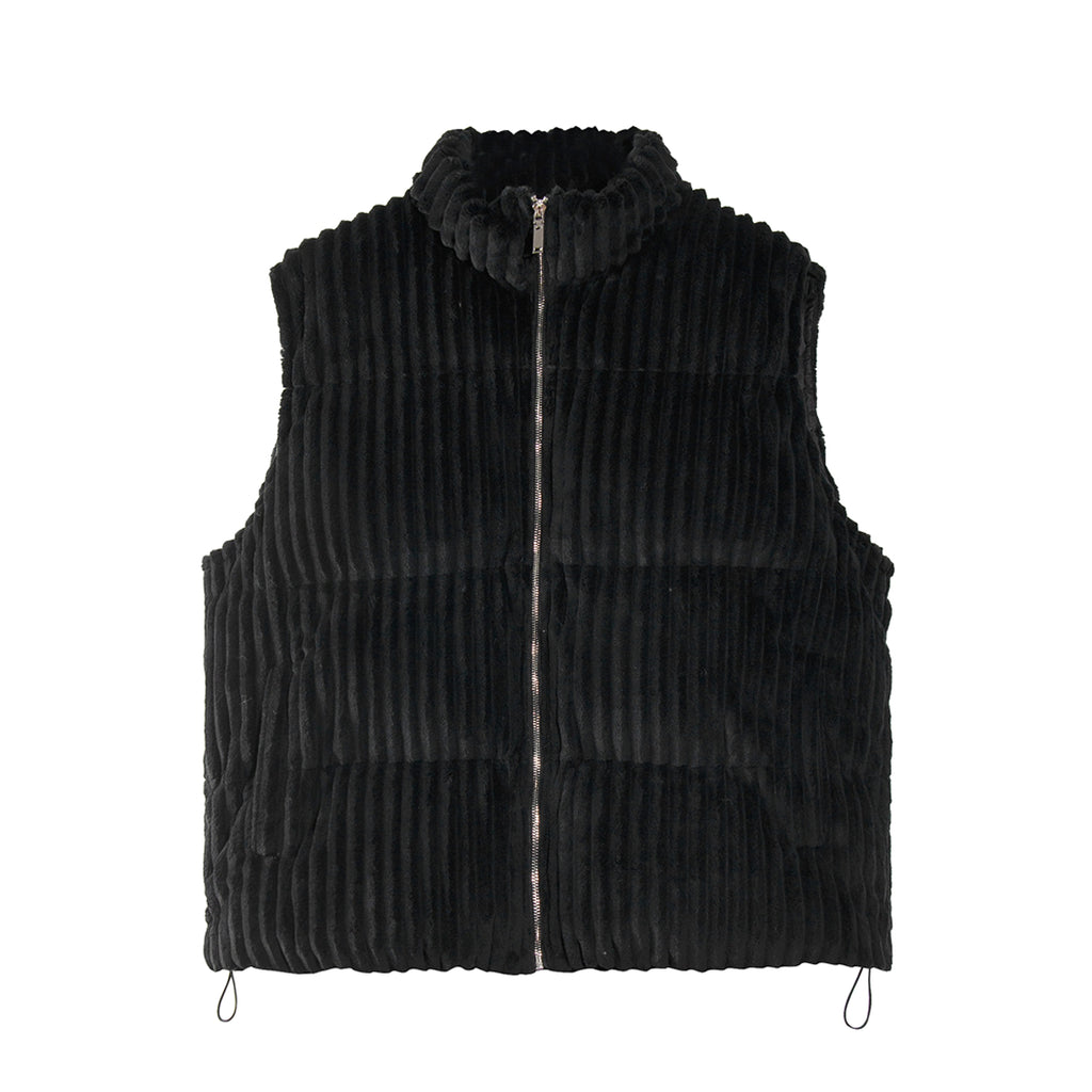 Polar Plush Stand-up Collar Cotton-padded Coat Men's Winter Loose Casual Pure Color Thickened Vest - enhanced image 2