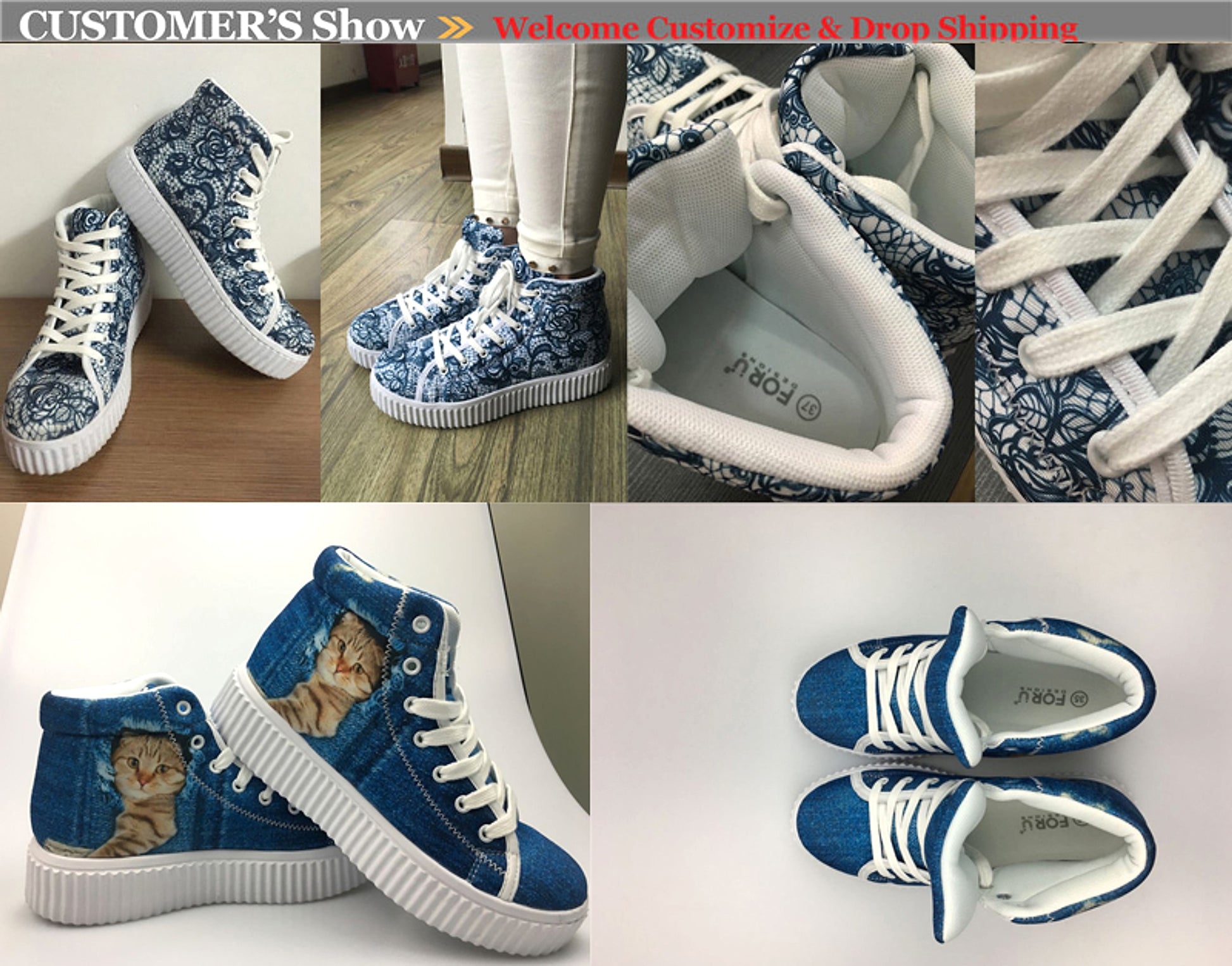 PrintKicks™ – Custom High-Top Platform Sneakers (Women) - enhanced image 2