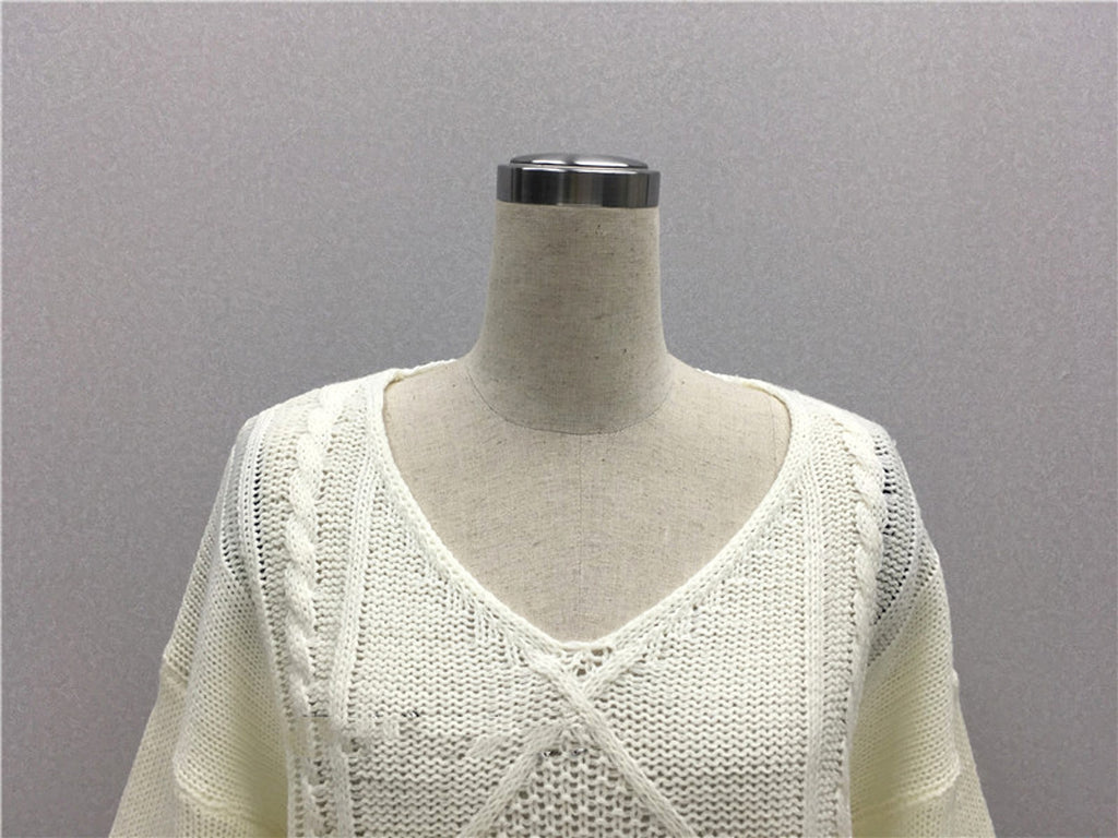 Pullover Loose Sweater Women Tassel Pure Color - enhanced image 2