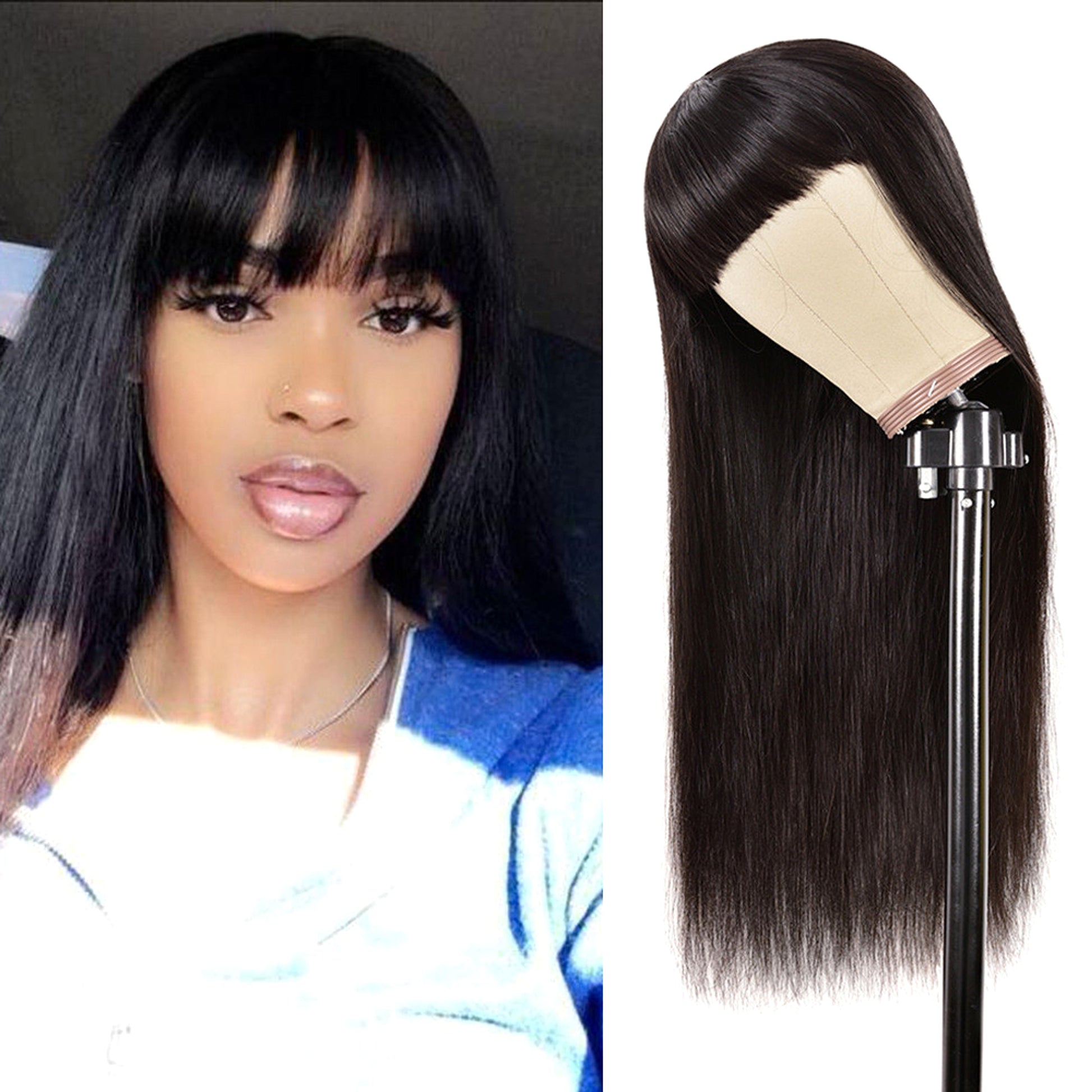 LuxeWave Headgear Upside Down Real Human Hair - enhanced image 2