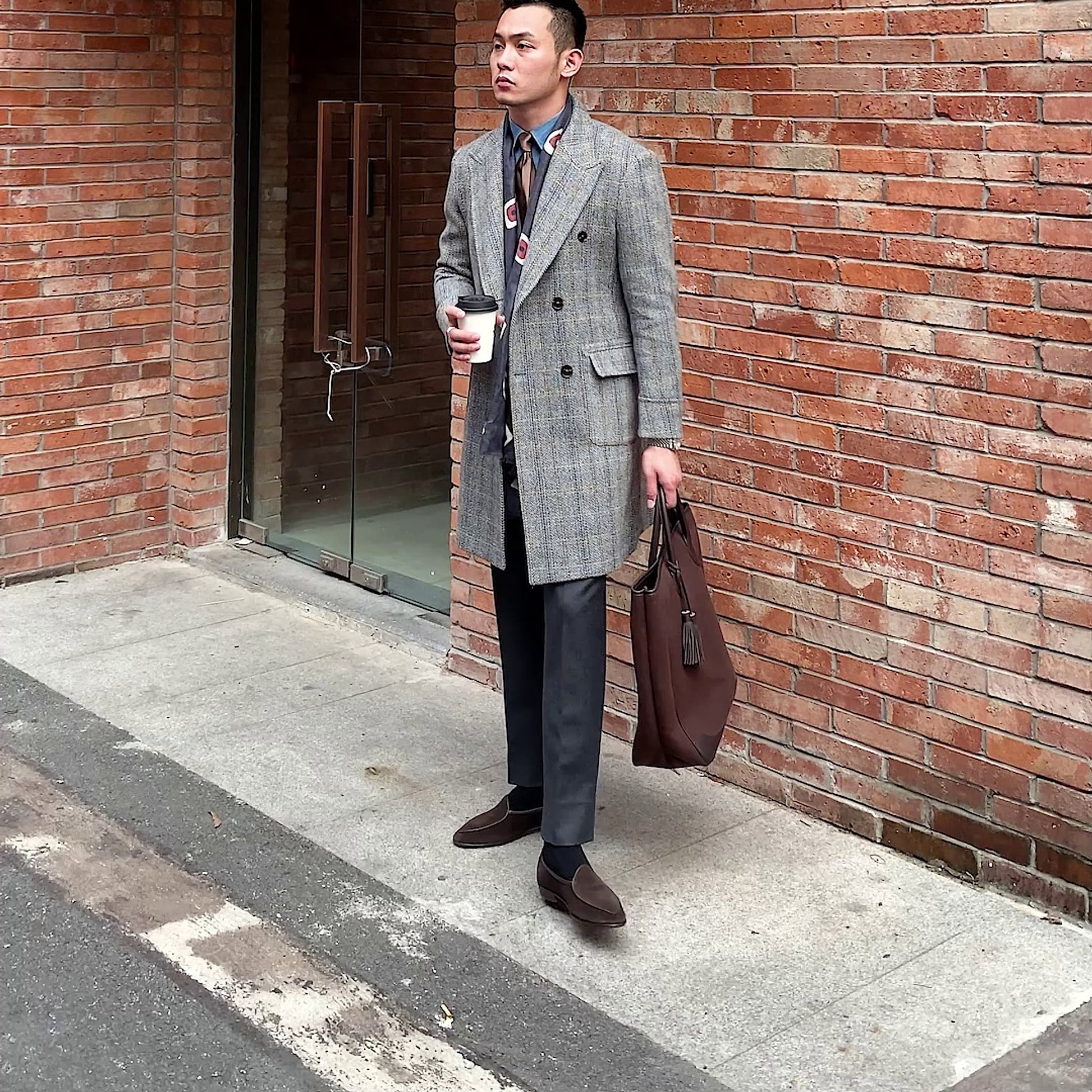 Retro High-quality Wool Plaid Polo Coat - enhanced image 2