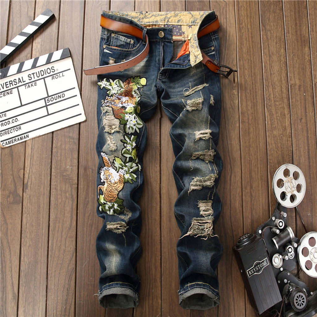TIGER Cool Trendy Straight Men's Jeans - enhanced image 2