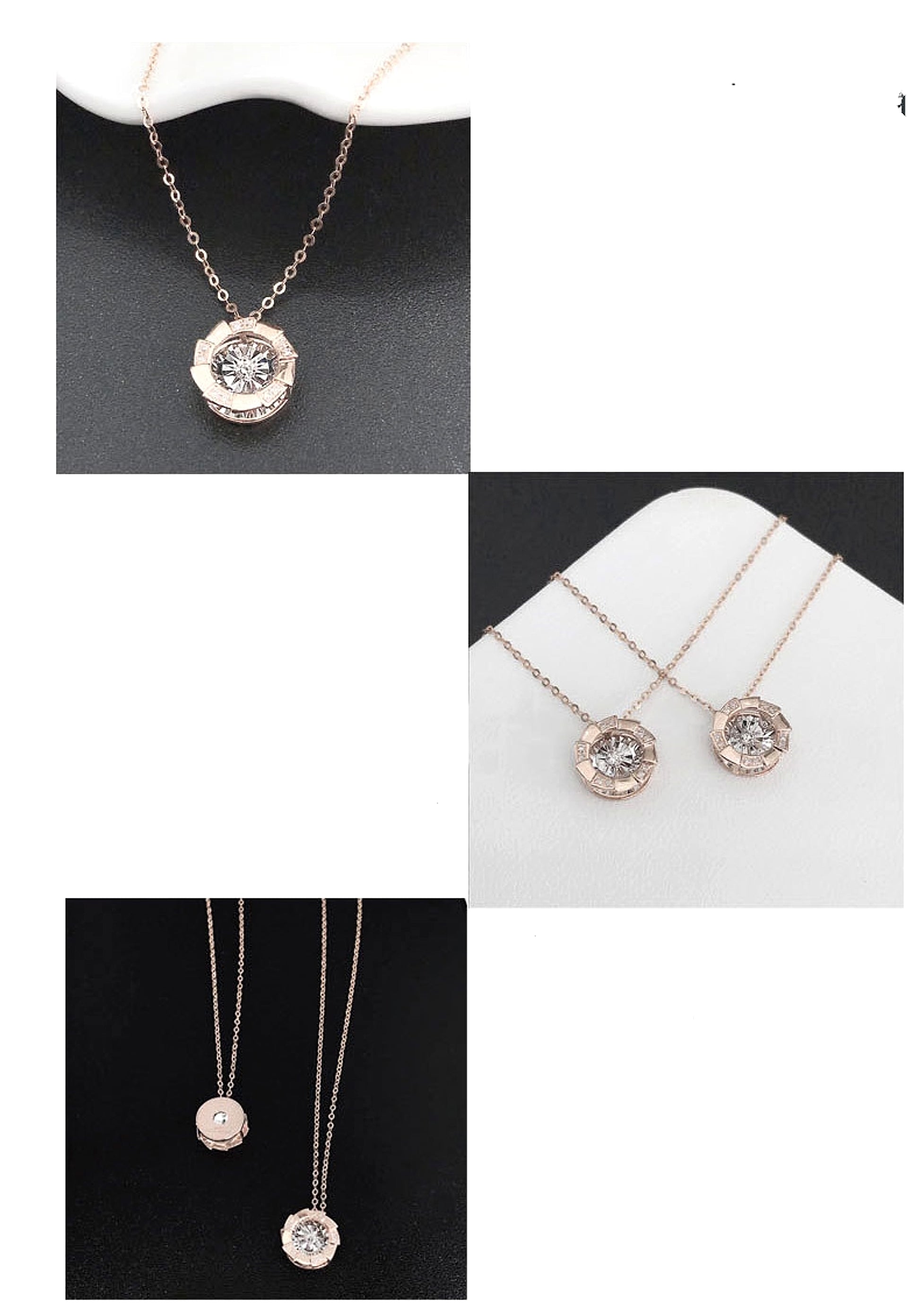 Rose Gold Pulsatile Heart Diamond Pendant Clavicle Chain - enhanced image 2