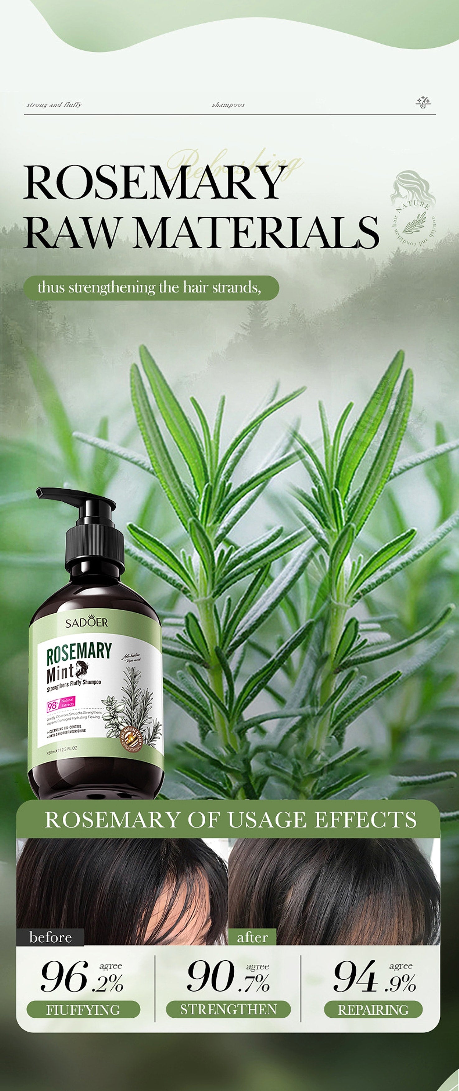 Rosemary Mint Shampoo – Refresh. Strengthen. Naturally Clear. - enhanced image 2