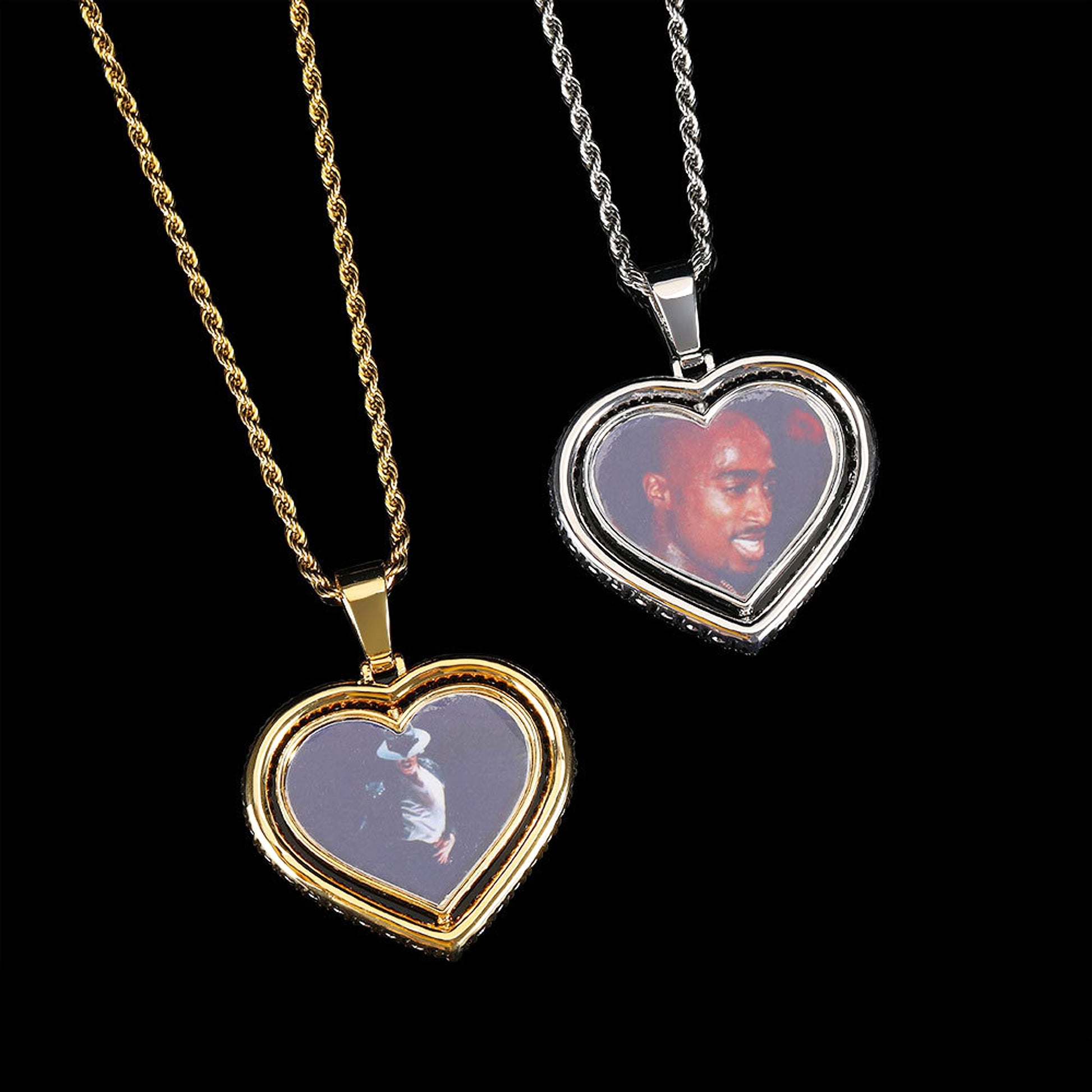 Rotating Double-sided Love Photo Pendant Necklace - enhanced image 2