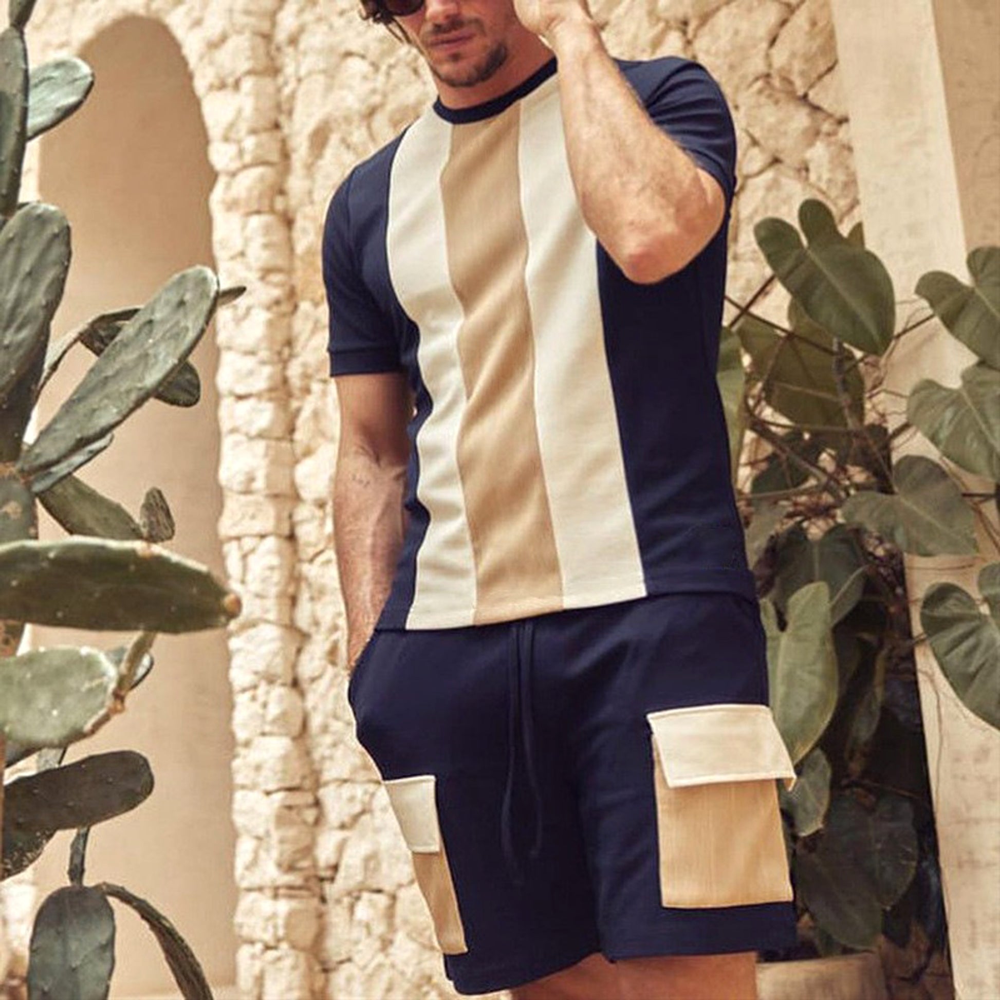 Short-sleeved Shorts Men's Two-piece Suit Set - enhanced image 2