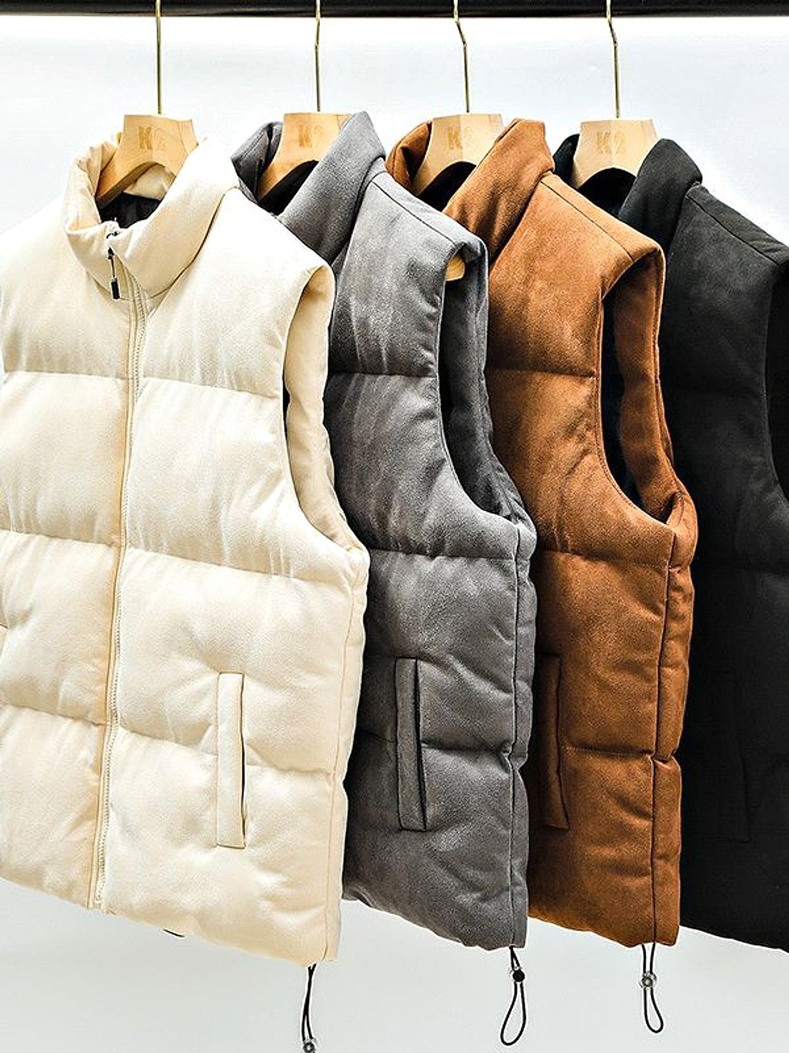 Simple Stand-up Collar Cotton-padded Clothes Vest For Men - enhanced image 2