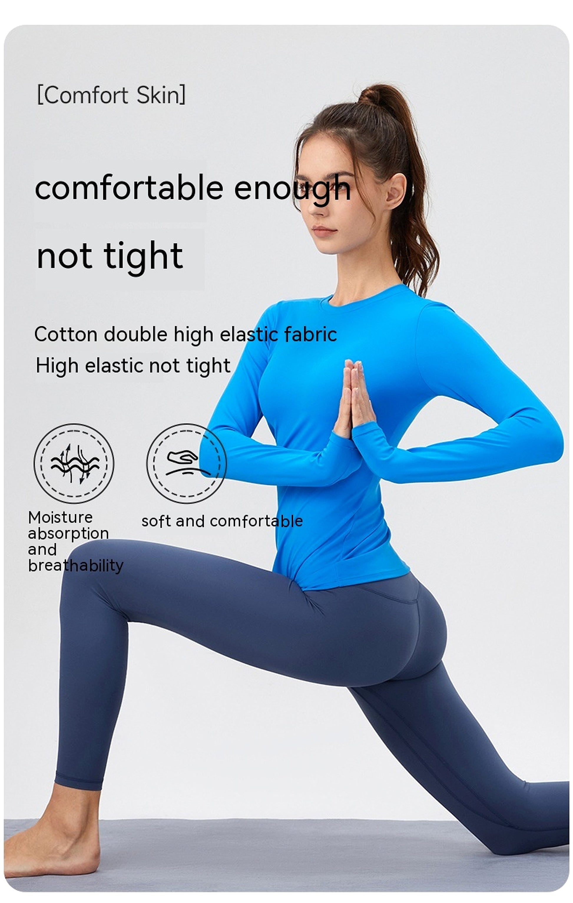 T. Skinny Slimming Nude Feel High Elastic Yoga Leggings Workout Clothes - enhanced image 2