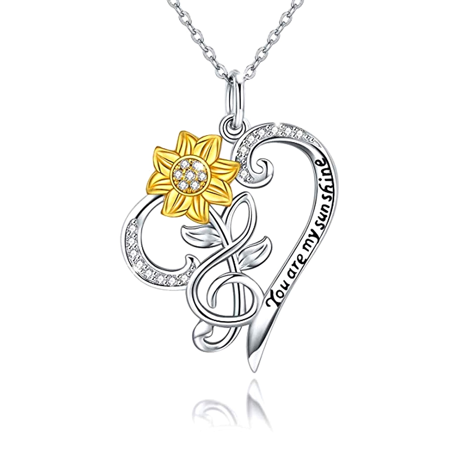 Sunflower Necklace S925 Sterling Silver - enhanced image 2