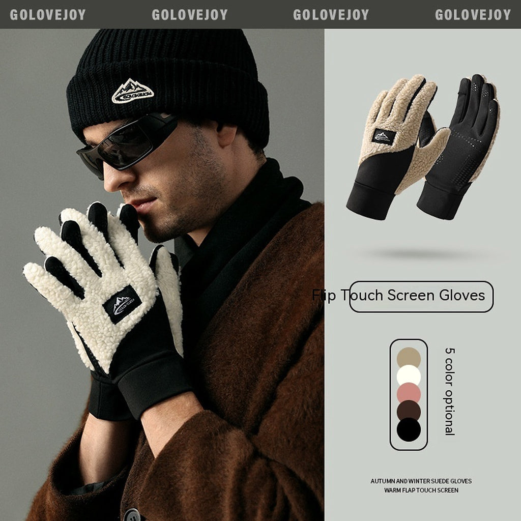 Teddy Velvet Insulated Gloves For Outdoor Use - enhanced image 2