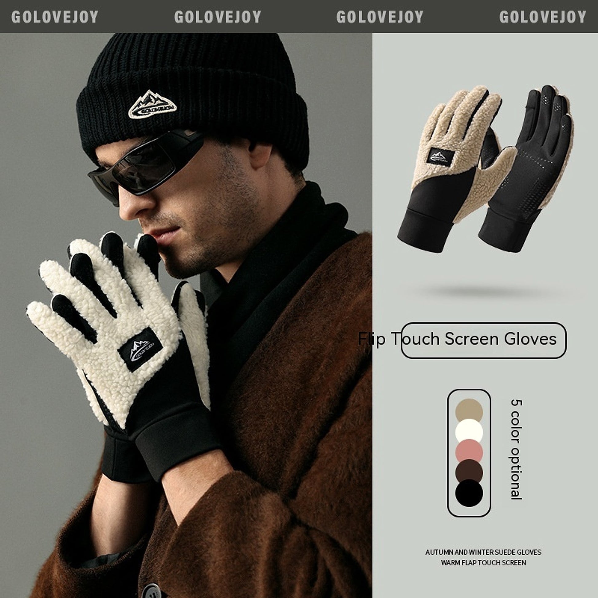 Teddy Velvet Insulated Gloves For Outdoor Use - enhanced image 2