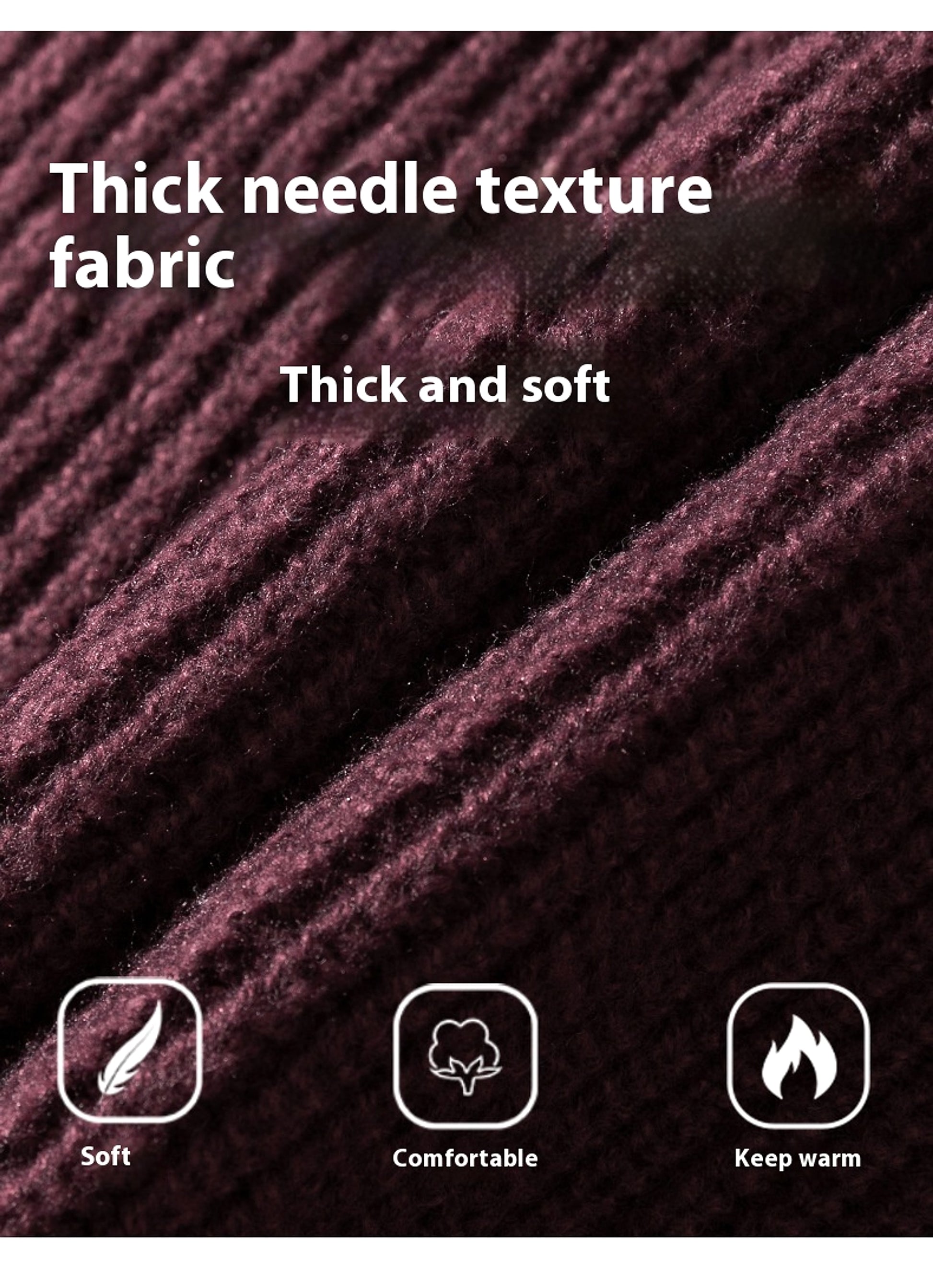 Thick Needle Sunken Stripe Texture Sweater Men's Autumn And Winter Solid Color Coat - enhanced image 2
