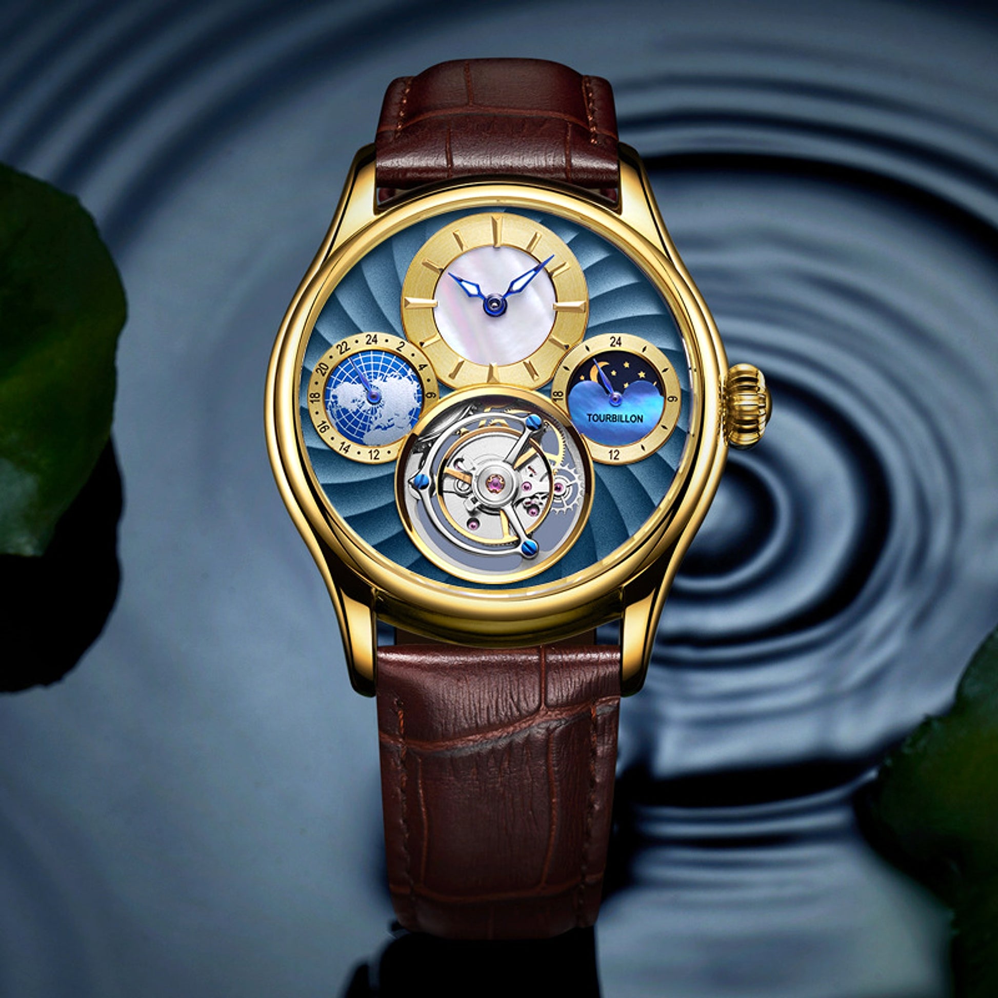 Tourbillon Hollow automatic men's business mechanical watch - enhanced image 2