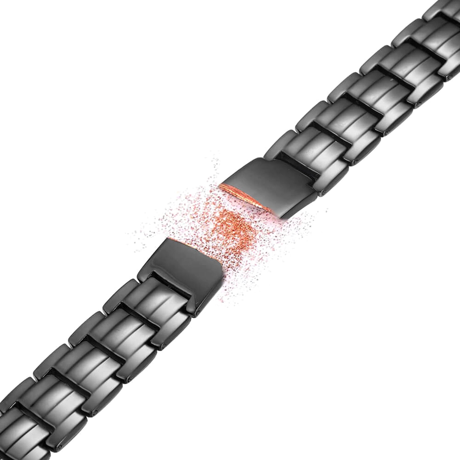 Turtle Back Double Row Magnet Red Copper Bracelet Men's Bracelet - enhanced image 2