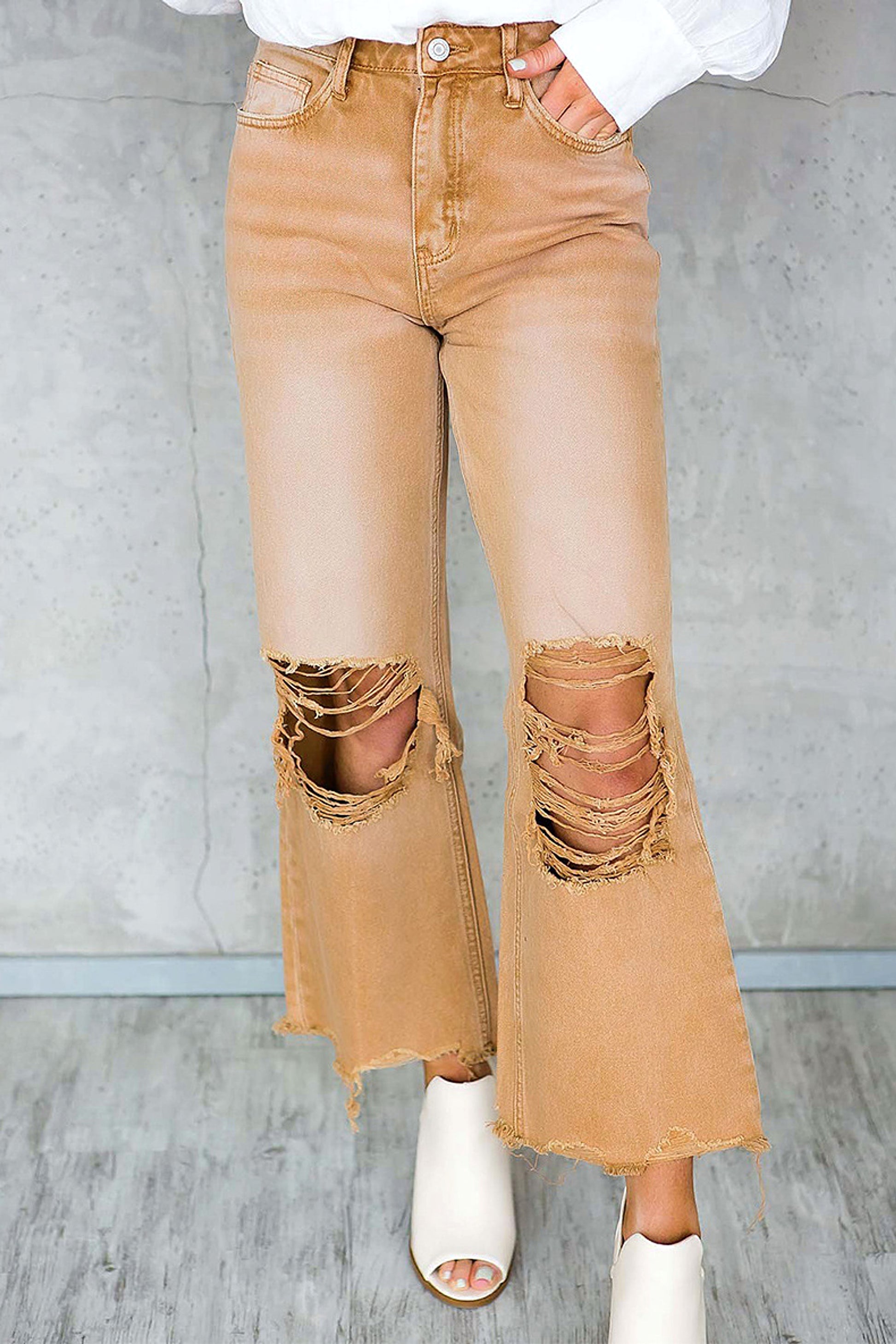 UrbanEdge™ Women's Jeans – High-Waist, Vintage-Ripped Style - enhanced image 2