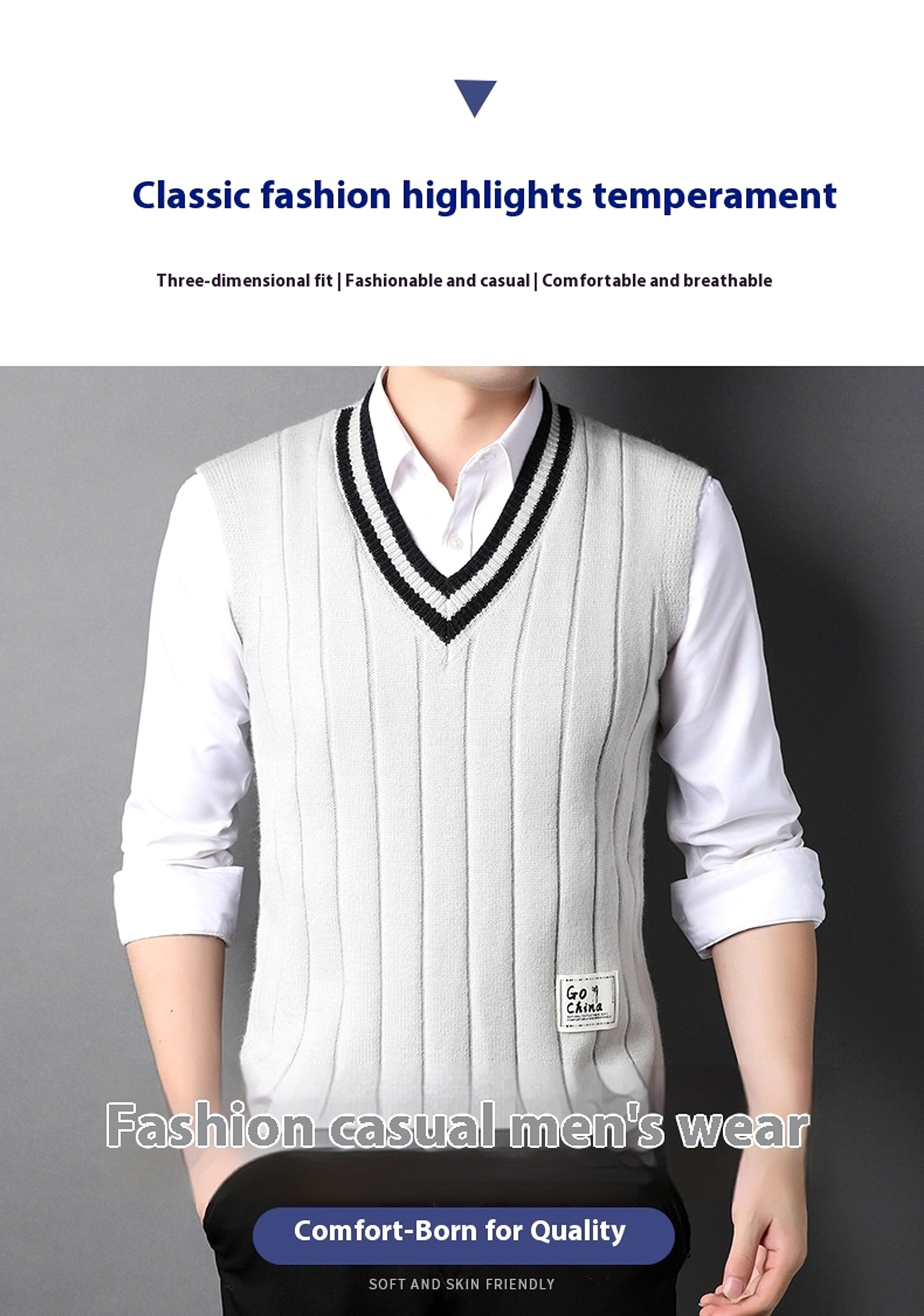 Vest Men's Sleeveless Thermal Sweater - enhanced image 2