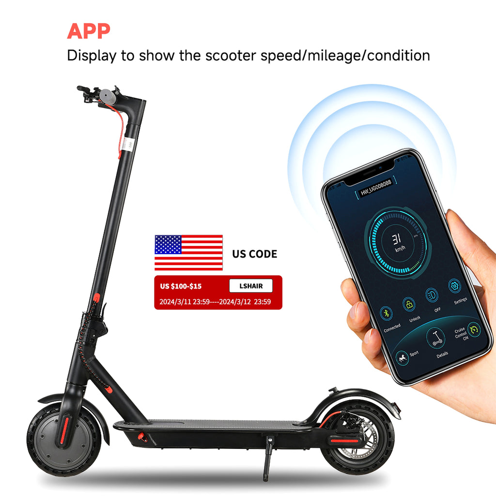 VoltStrider™ Esprit Urban Eight – Smart Electric Scooter (36V, IP-App-Control) - enhanced image 2