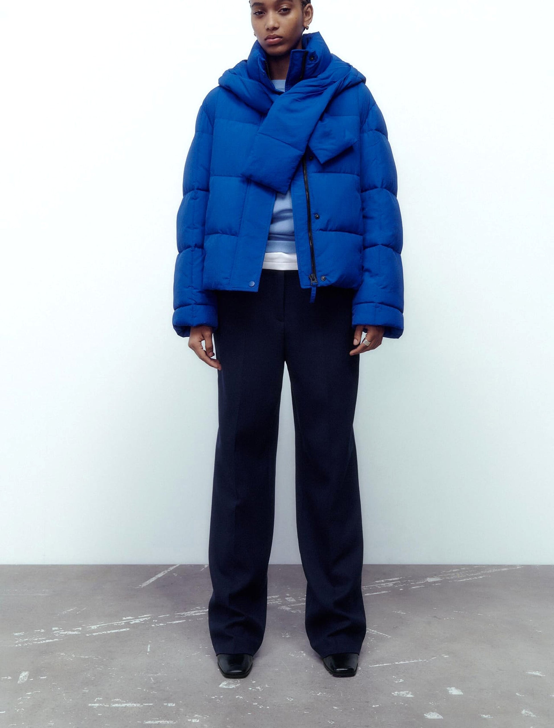 Warm Detachable Cotton With Scarf Jacket Women - enhanced image 2
