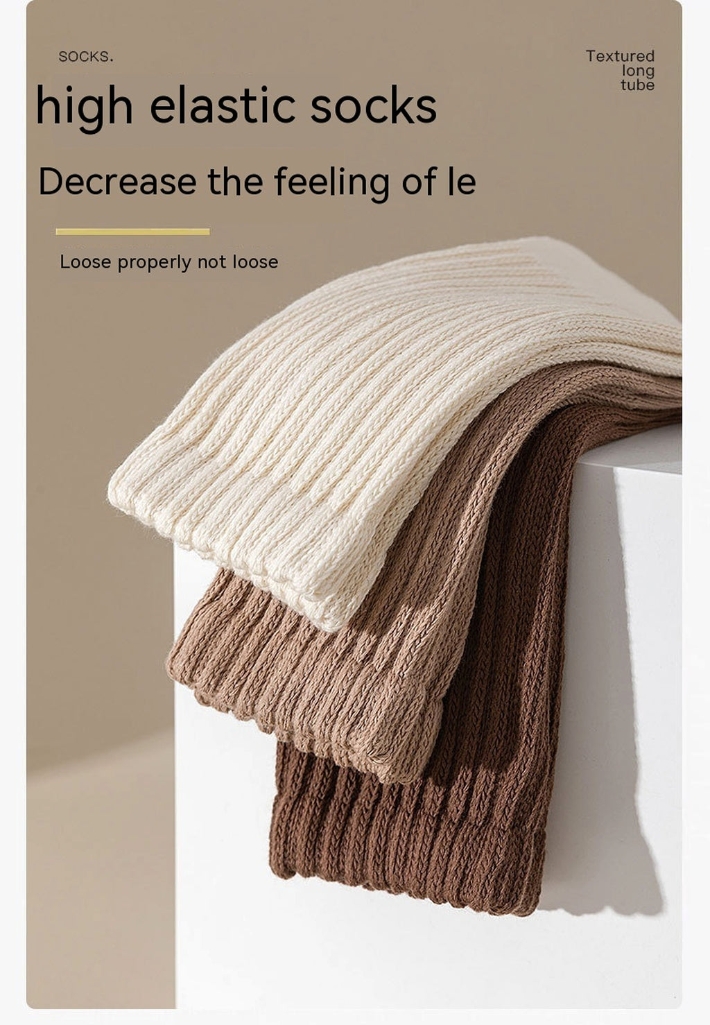 Winter Fleece-lined Thickened Middle Tube Cotton Thermal Terry Long Tube Casual Socks - enhanced image 2