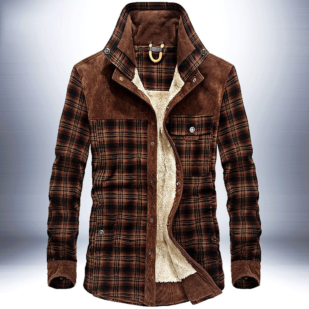 Pure Cotton Plaid Jacket Men - enhanced image 2