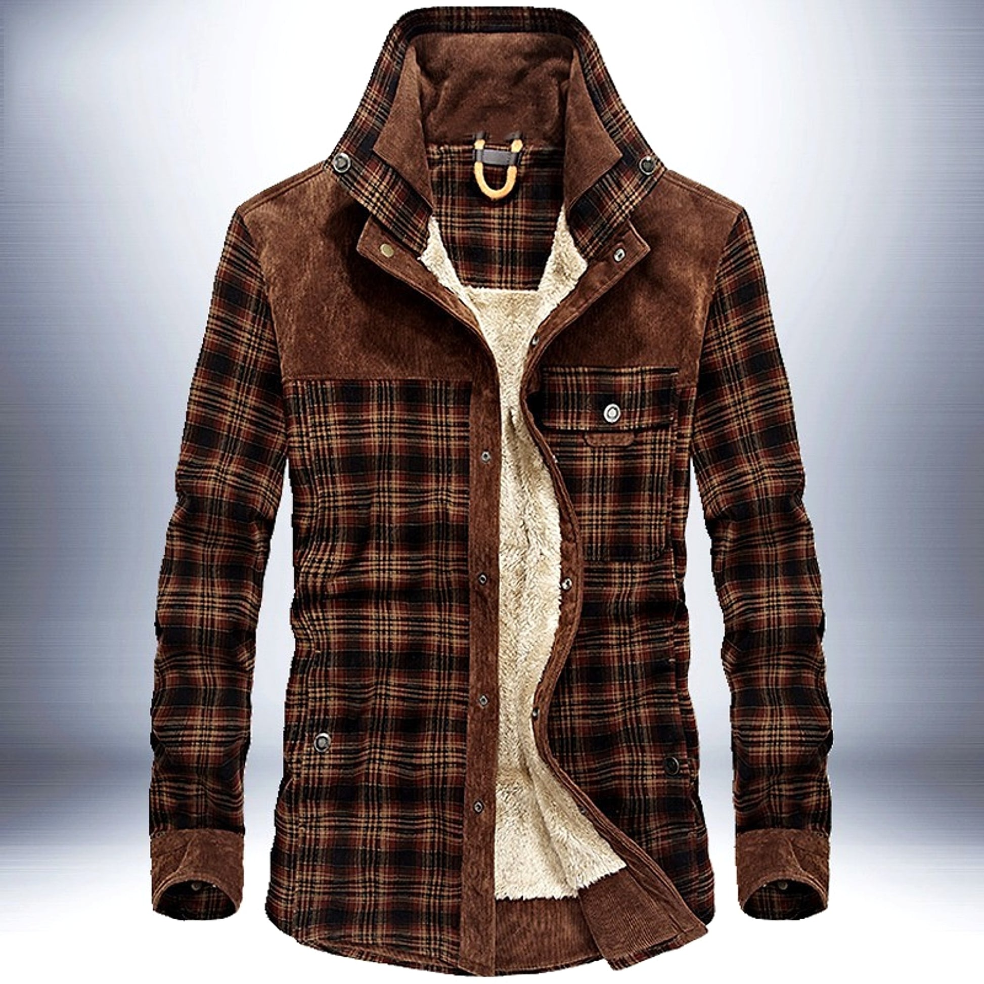 Pure Cotton Plaid Jacket Men - enhanced image 2
