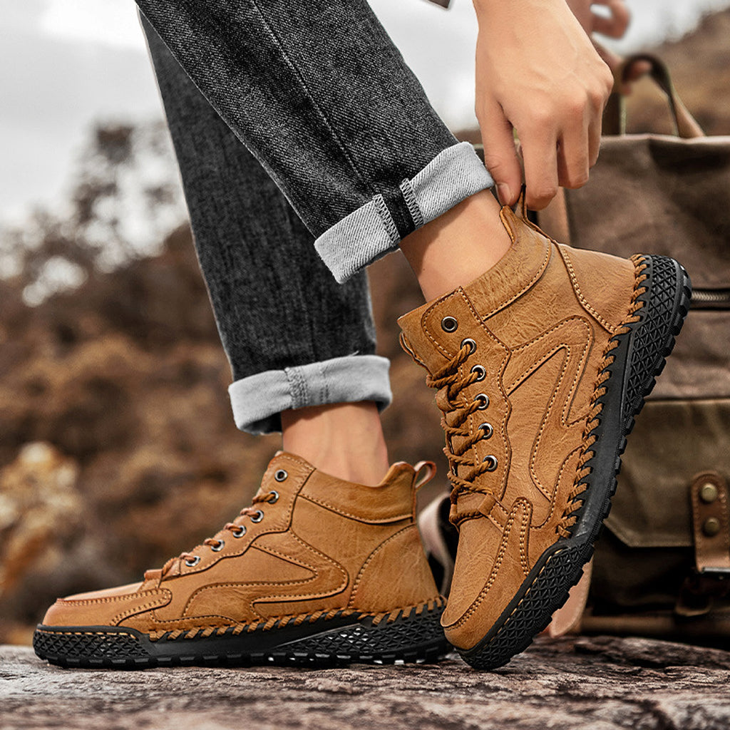 Winter Plush Insulated High Top Leather Shoes Men - enhanced image 2