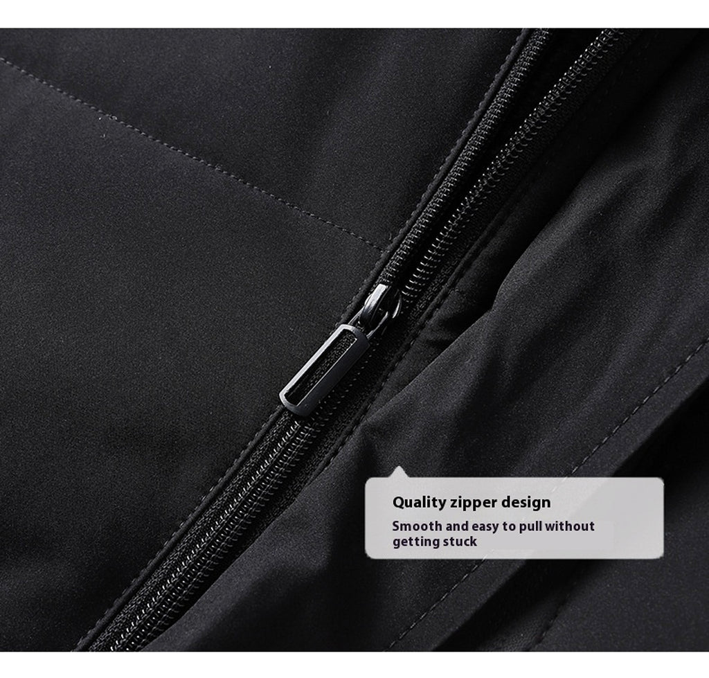Winter Popular Middle-aged And Elderly Cotton Down Jacket Men Fleece-lined Thickened Hooded Warm Middle-aged And Elderly - enhanced image 2