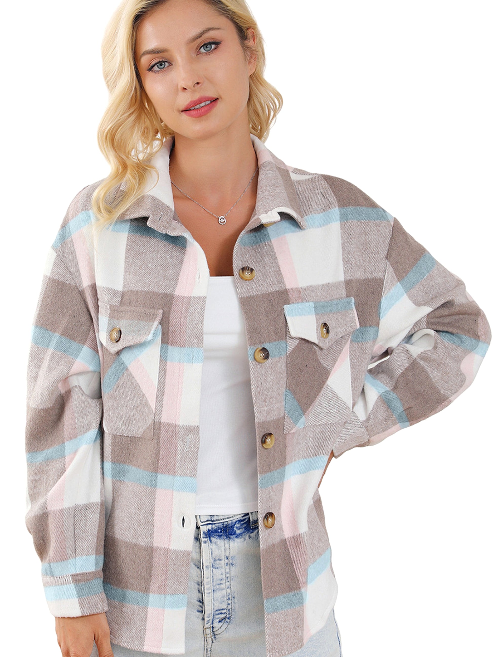 Women's Casual Autumn Multi-color Long-sleeved Coat Turn-down Collar Coat Women - enhanced image 2