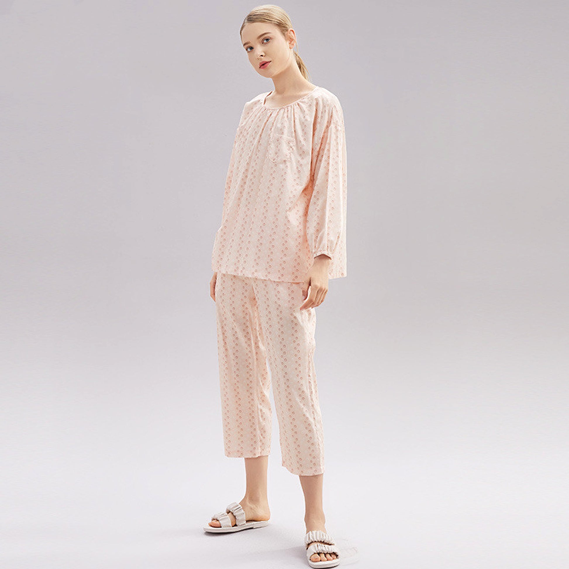 Women's Cotton Pajamas Spring Long-sleeved Homewear Thin New - enhanced image 2