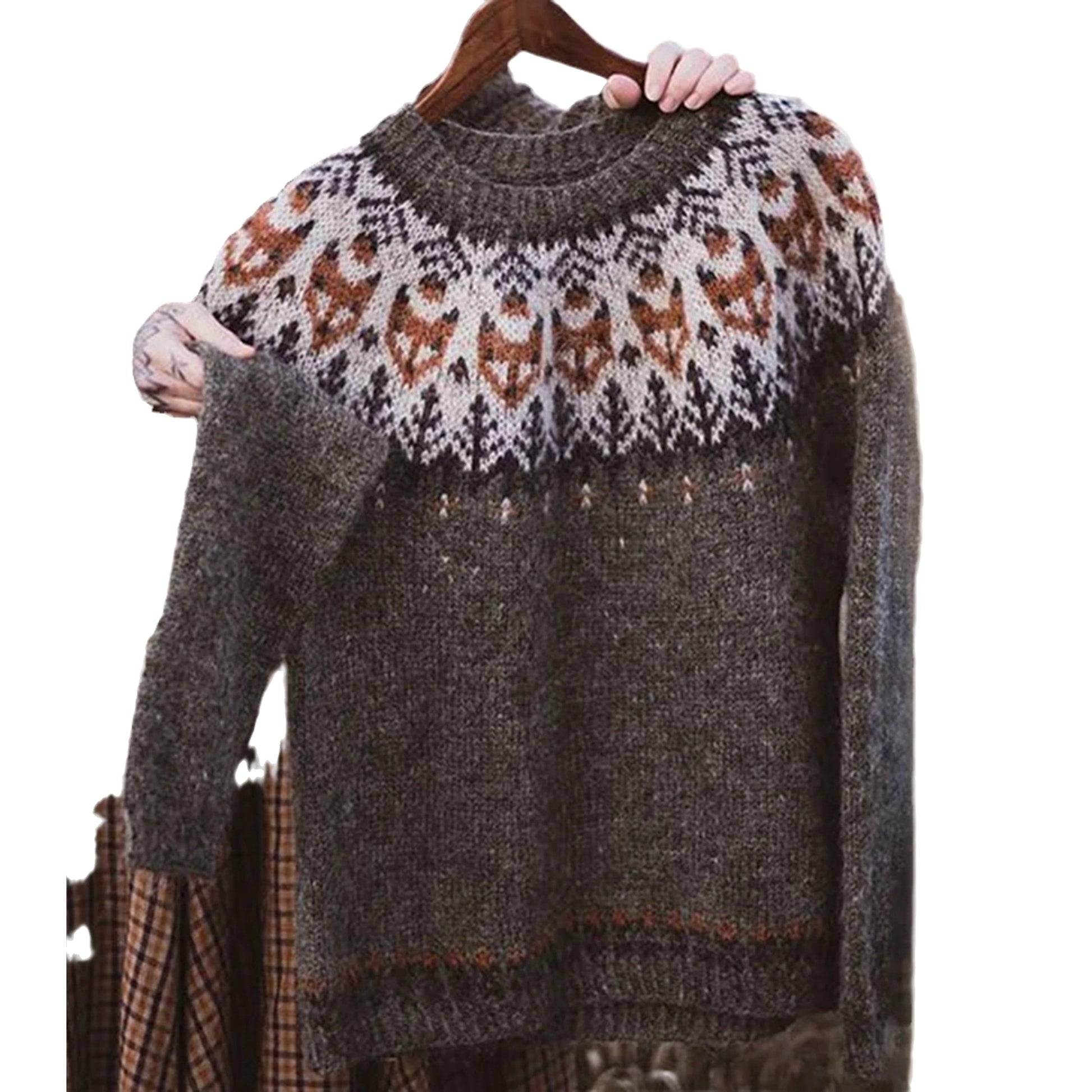 Women's European And American National Style Jacquard Sweater - enhanced image 2