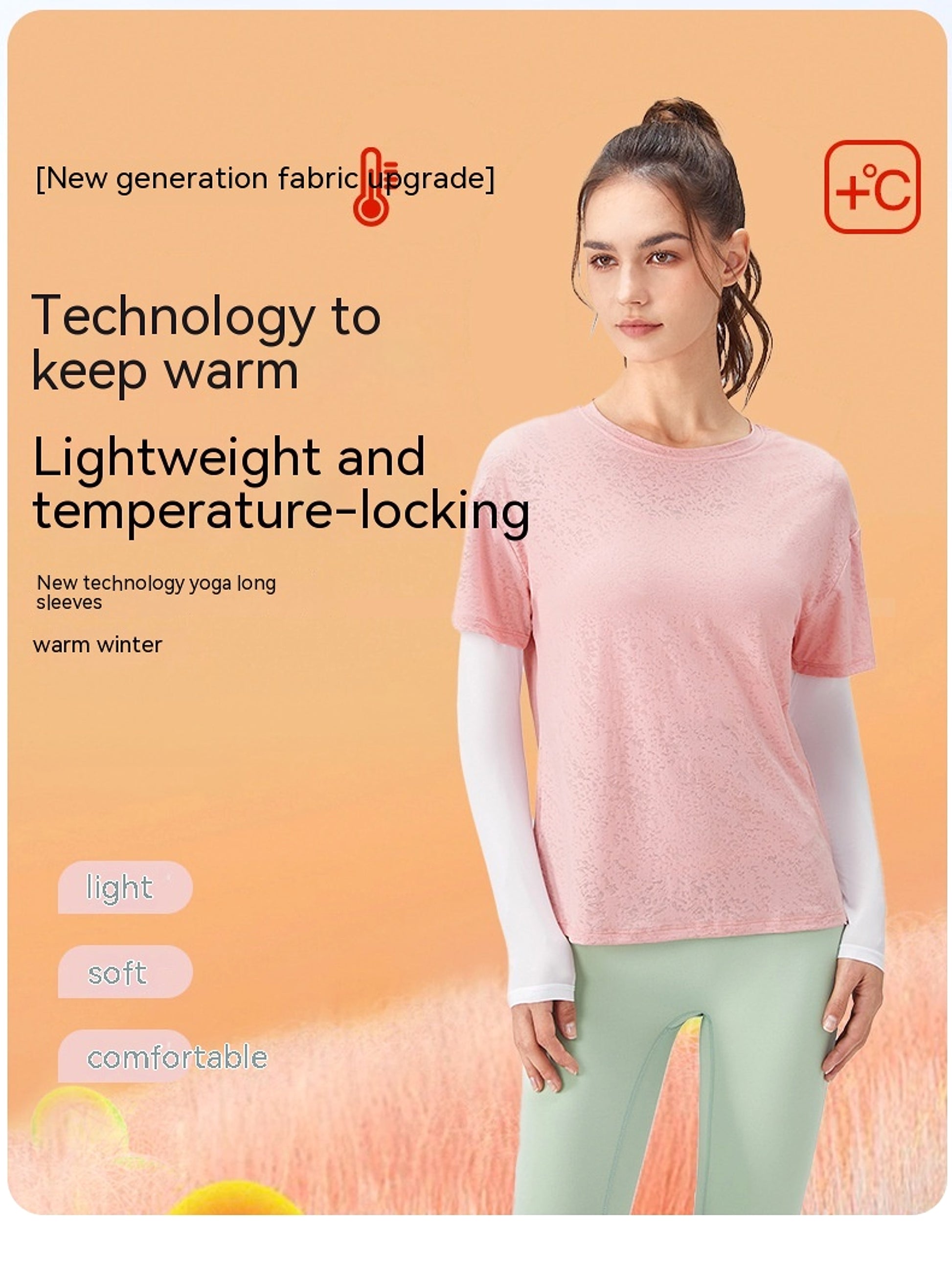 Z. Women's Fake Two-piece Loose Sports Long Sleeve Yoga Wear - enhanced image 2