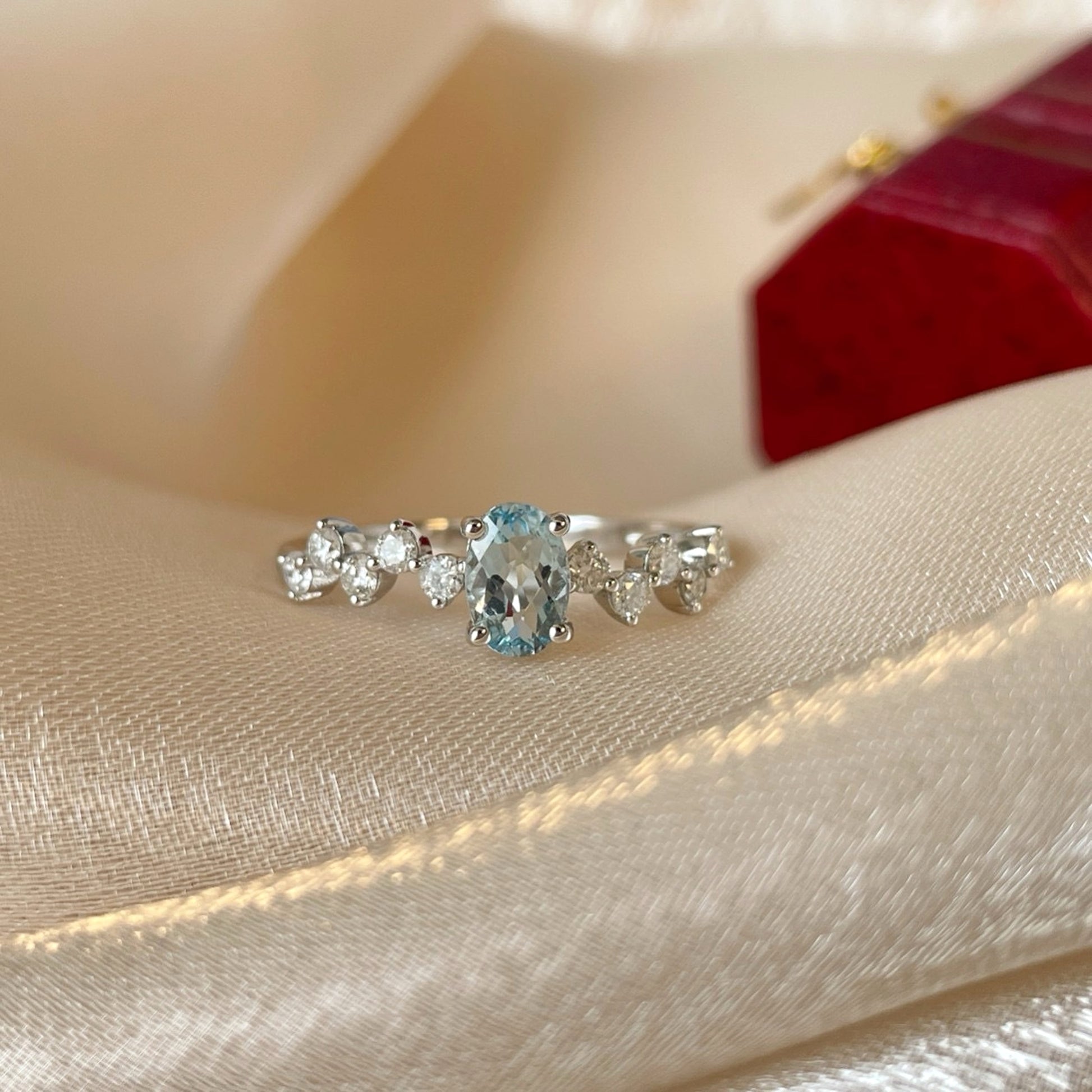 LuxeJewels™ – AuroraGem Aquamarine Diamond Ring - enhanced image 2