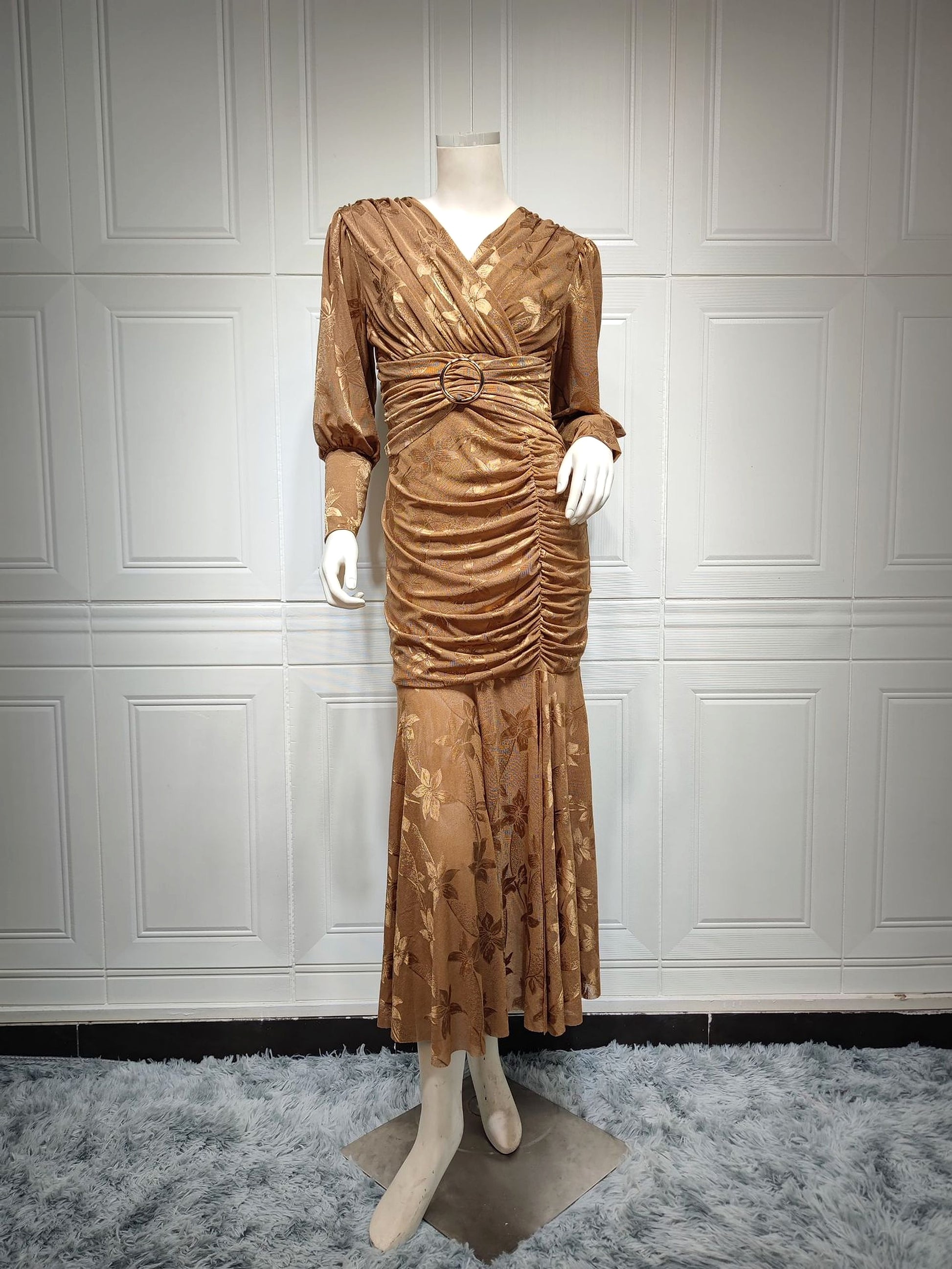 Women's Fashion Street Hipster V-neck Dress - enhanced image 2