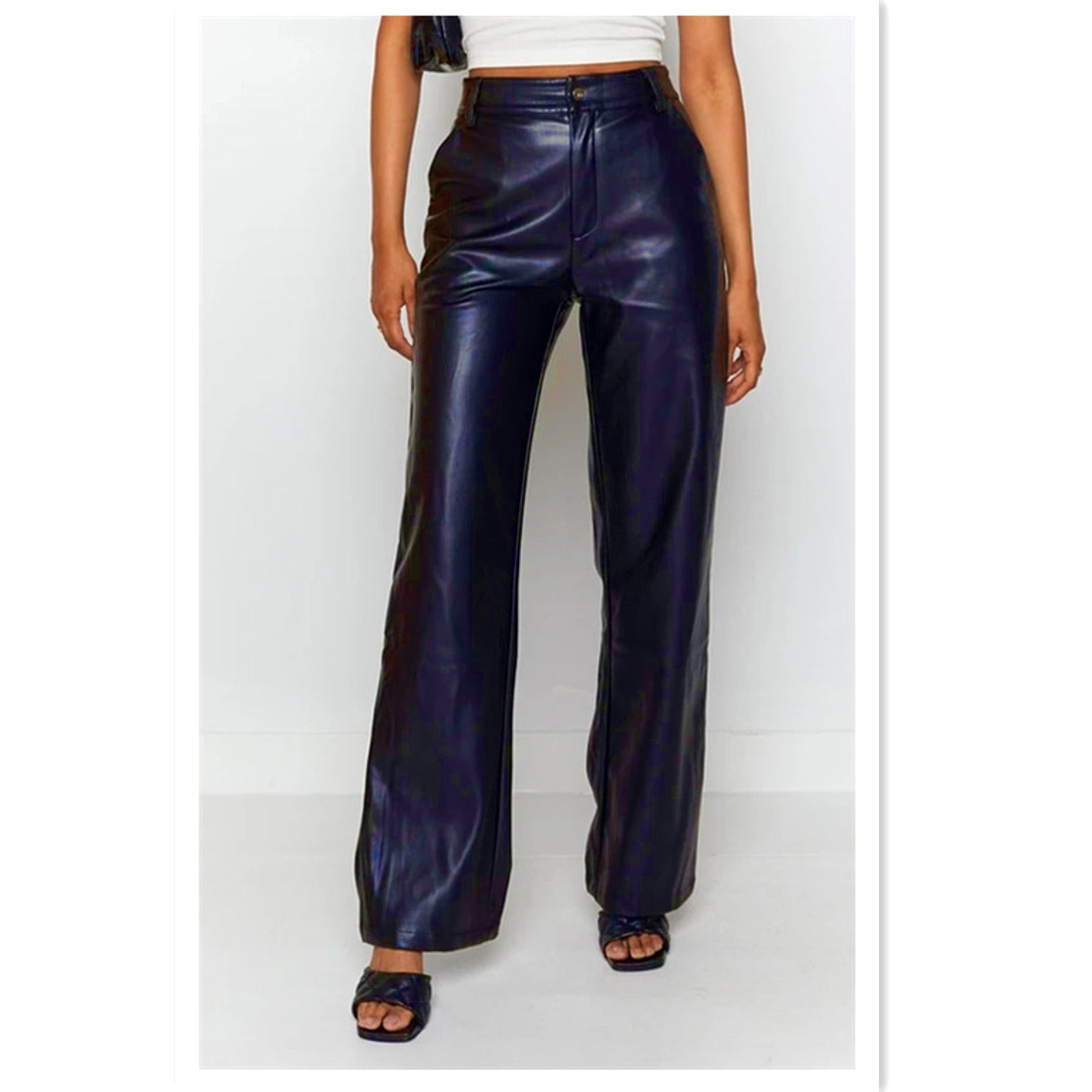 Women's High Elastic PU Leather Pants (Jeans) - enhanced image 2