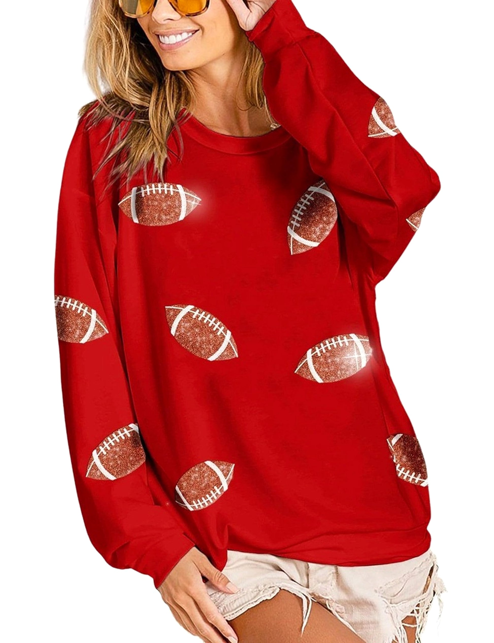 Women's Loose Casual Rugby Sweater - enhanced image 2
