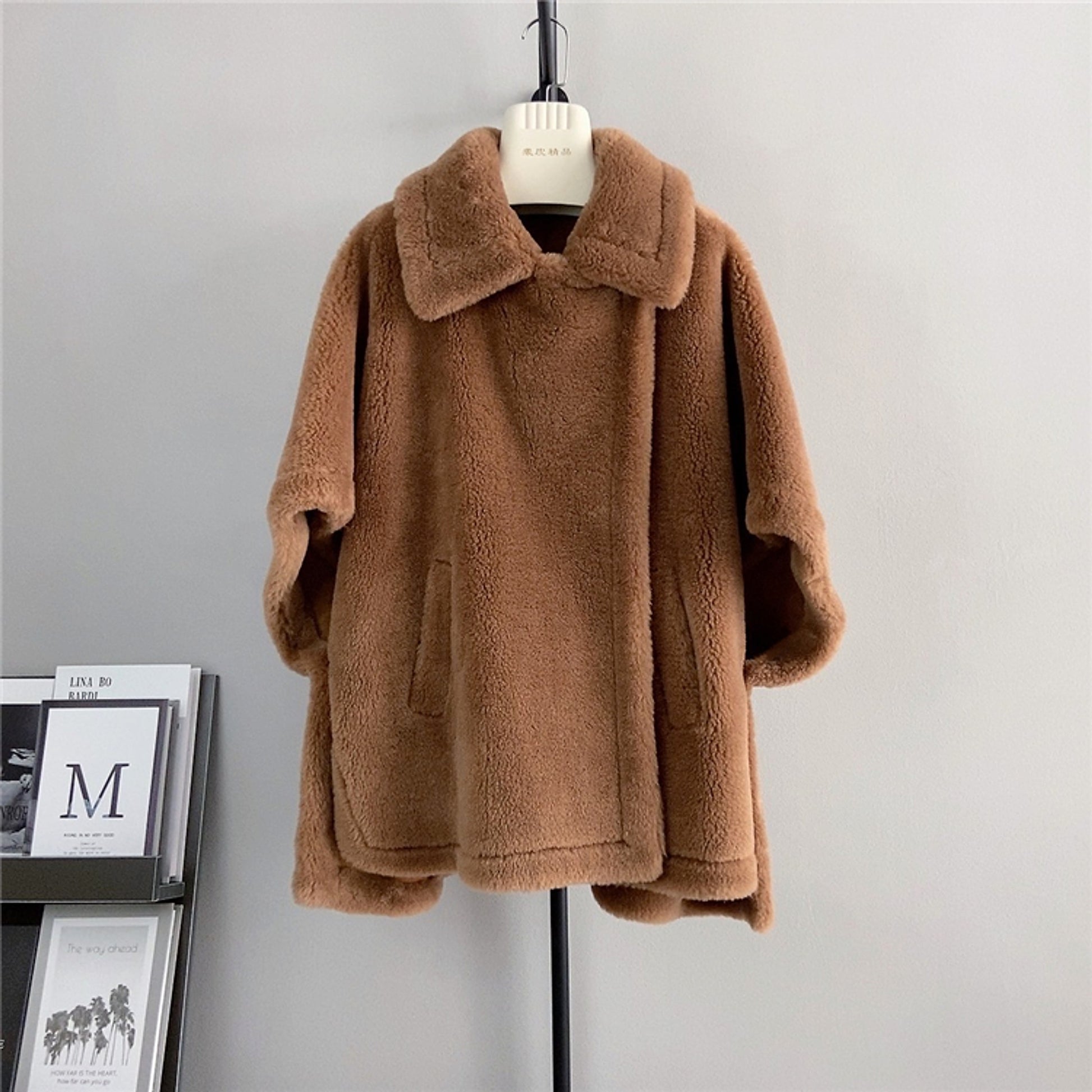 Women's Mid-length Loose Batwing Sleeve Lamb - enhanced image 2