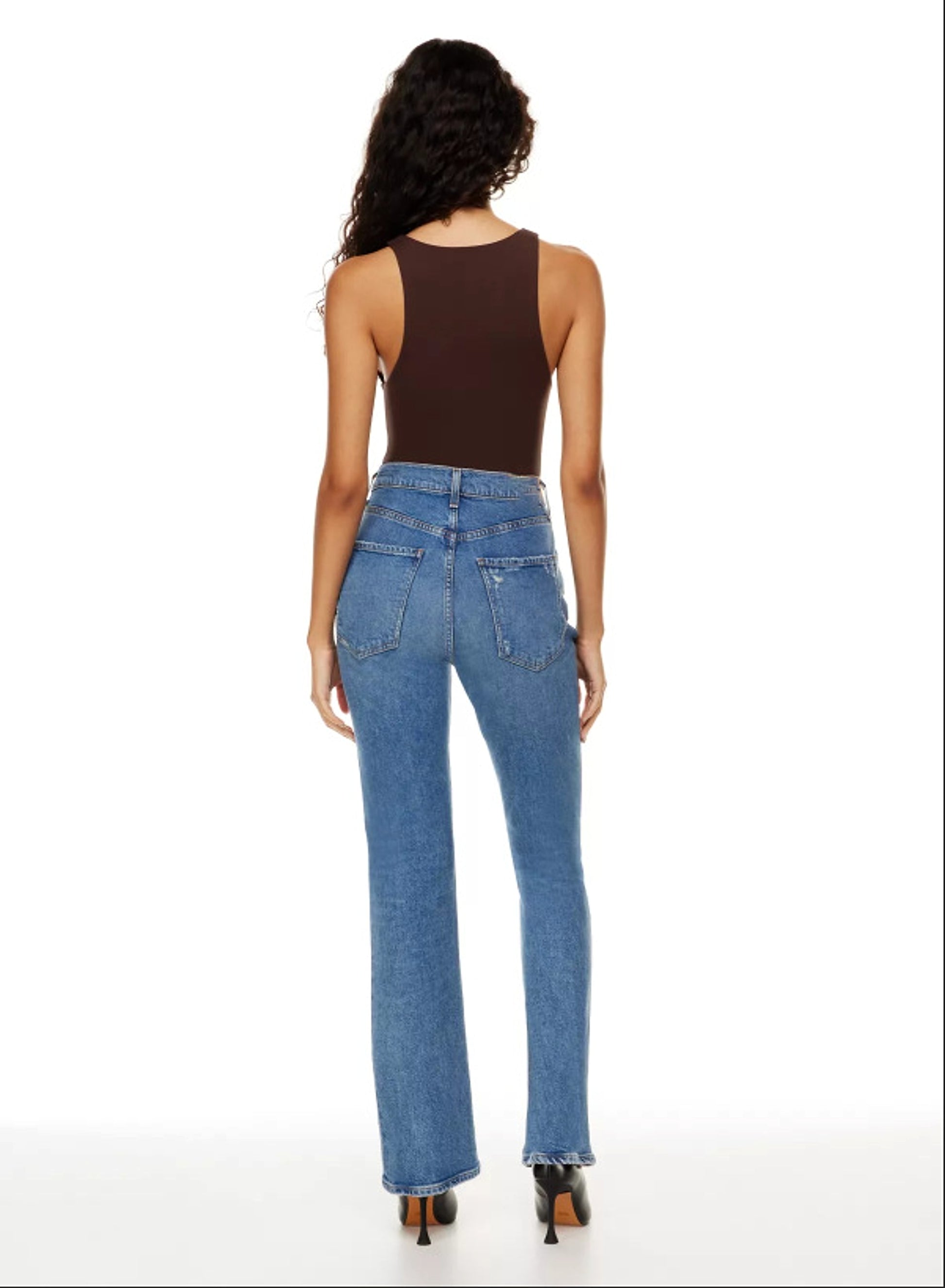 Women's New Fashion Jeans High Waist Ripped Slimming Straight-leg Pants - enhanced image 2