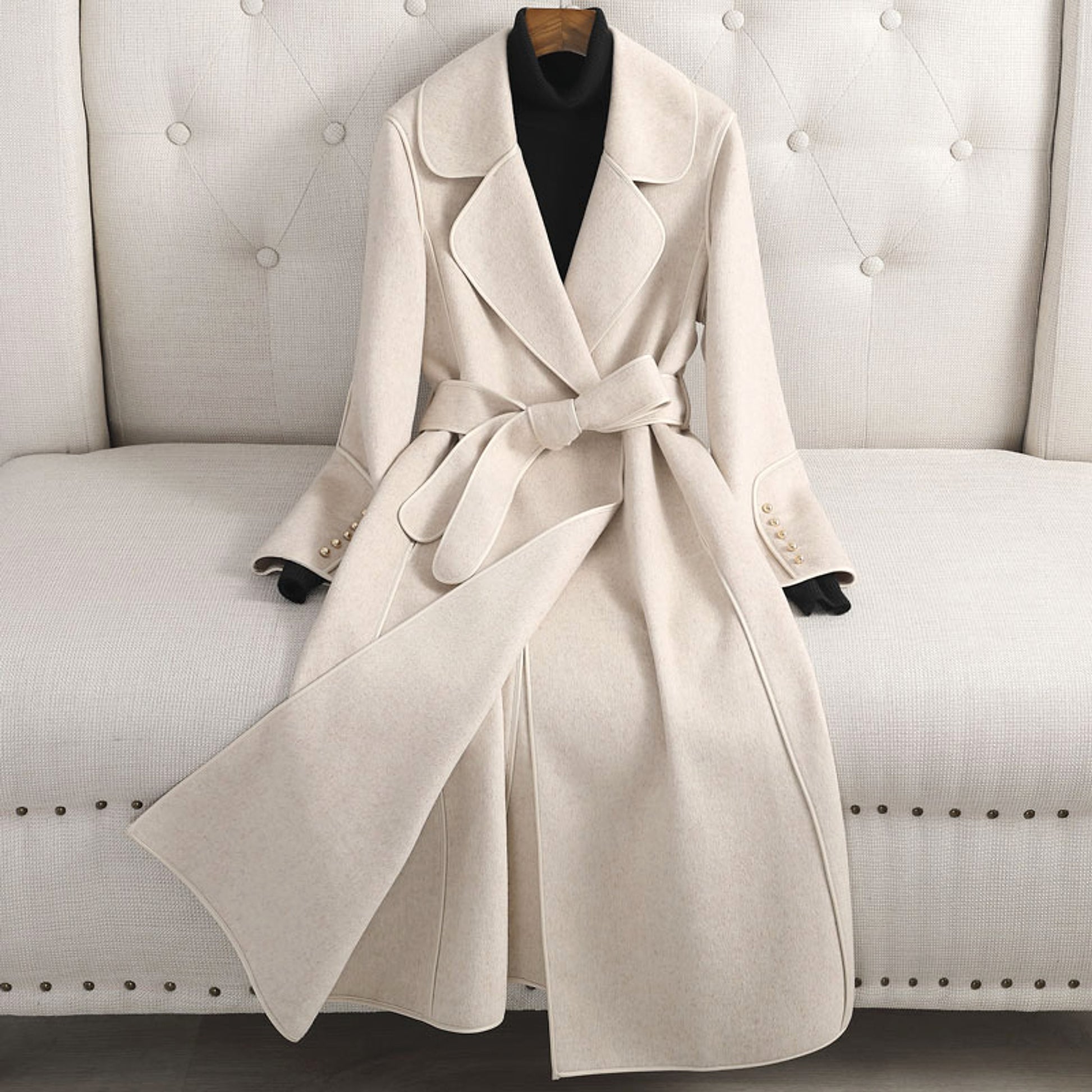 Women's Slim-Fit Wool Overcoat – Timeless Elegance & Comfort - enhanced image 2