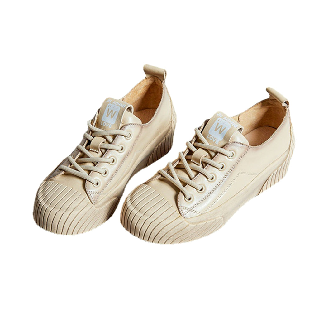 Women's Soft Bottom Skateboard Shoes All-Match Platform Lace-up - enhanced image 2