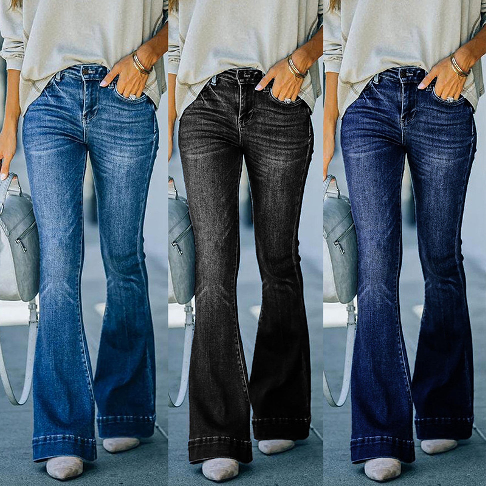 BelléStretch™ – High Waist Bell Bottom Denim - enhanced image 2
